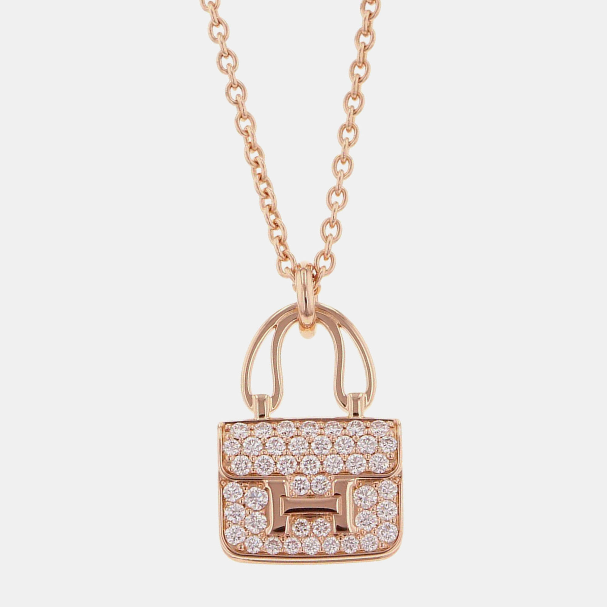 

Hermes Amulette Constance 18K Rose Gold Necklace