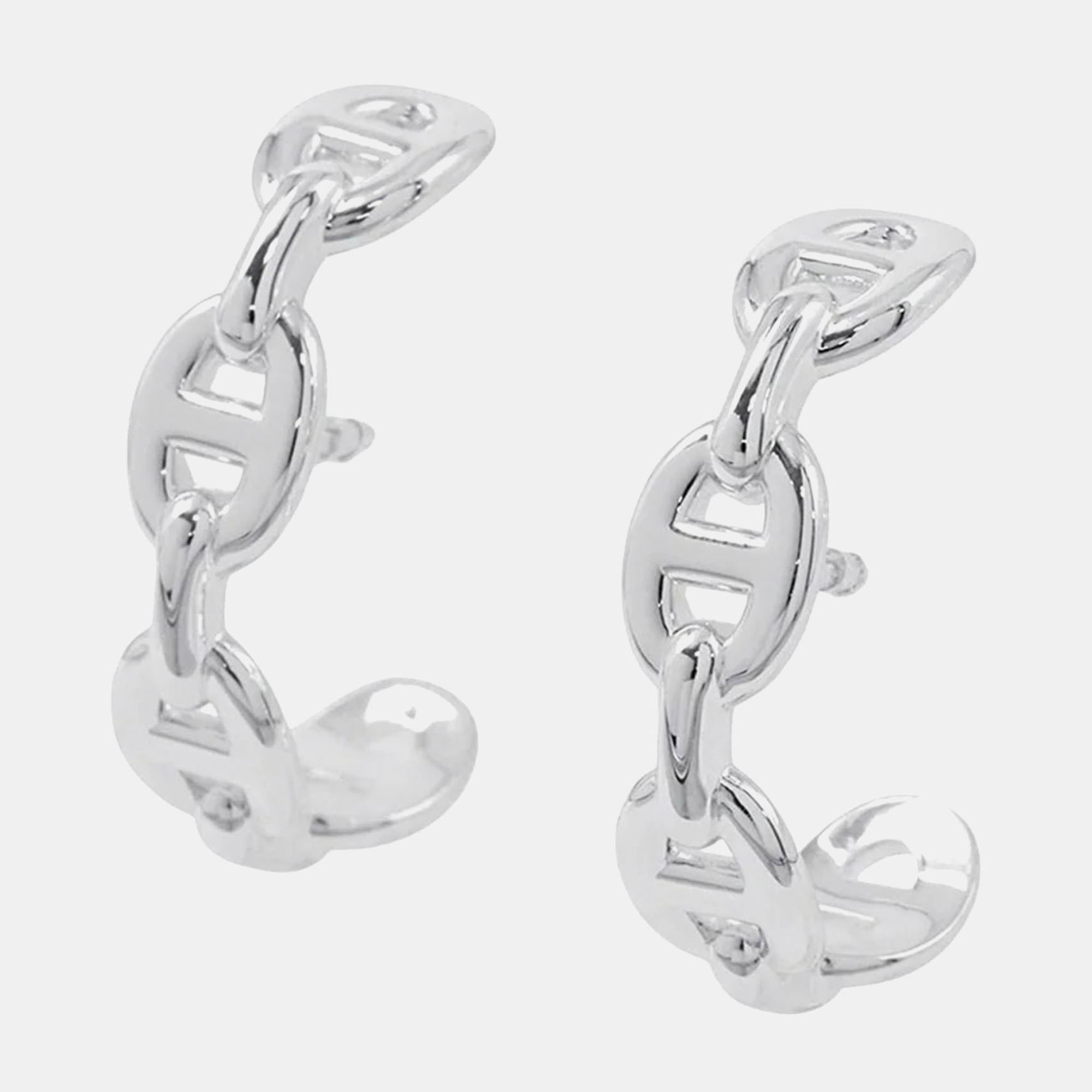

Hermes Chaine D'Ancre Earrings Silver 925