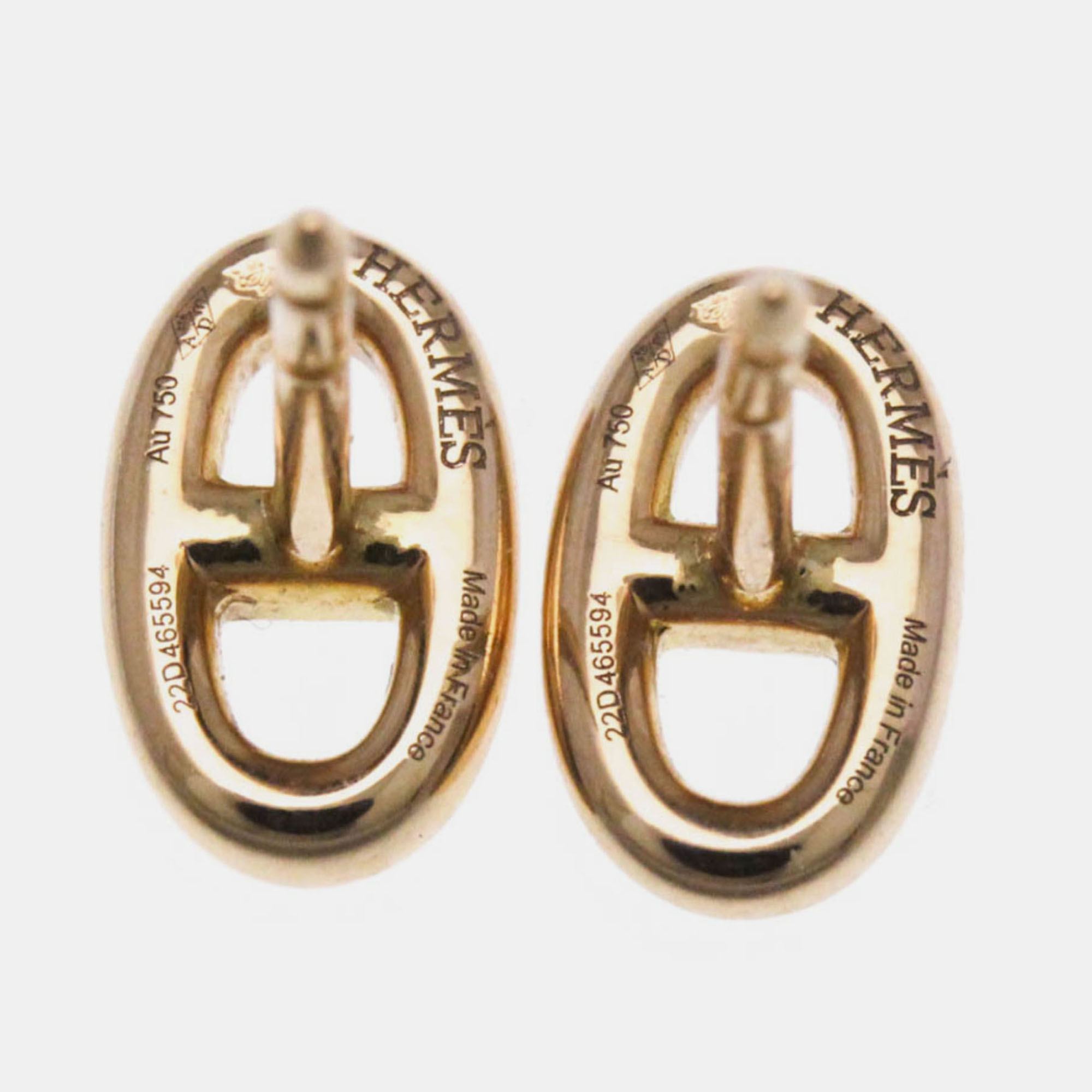 

Hermes Chaine D'Ancre No Stone Pink Gold 18K Stud Earrings Pink Gold