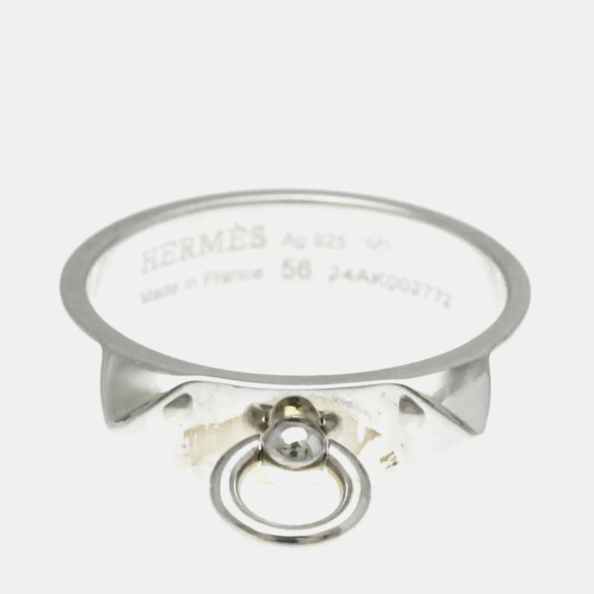 

Hermes Collier De Chien Ring Silver 925 Fashion No Stone Band Ring Silver
