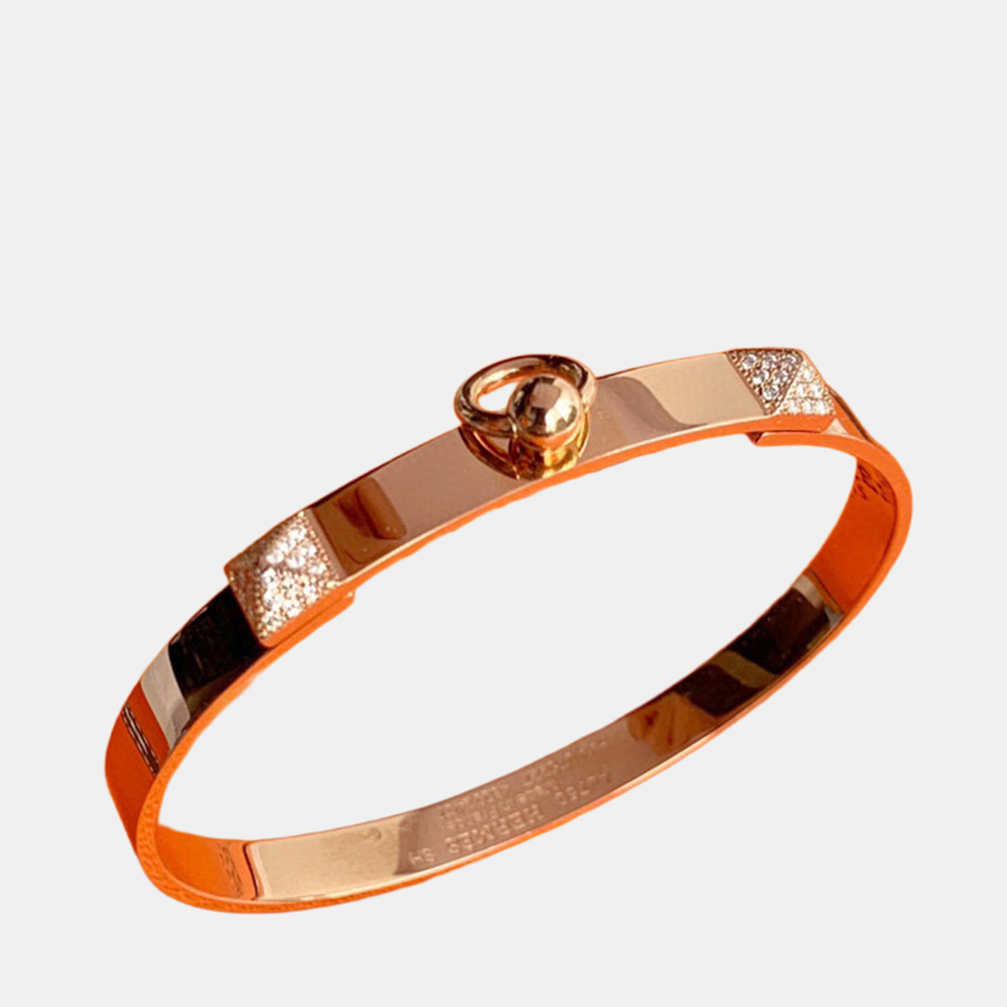 

Hermes CDC bracelet 18K rose gold diamond-set size SH
