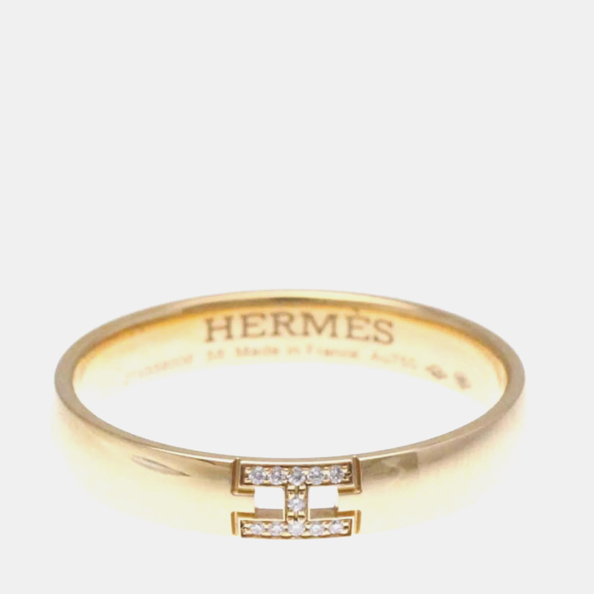 

Hermes Hercules Diamond 18K Pink Gold Band Ring