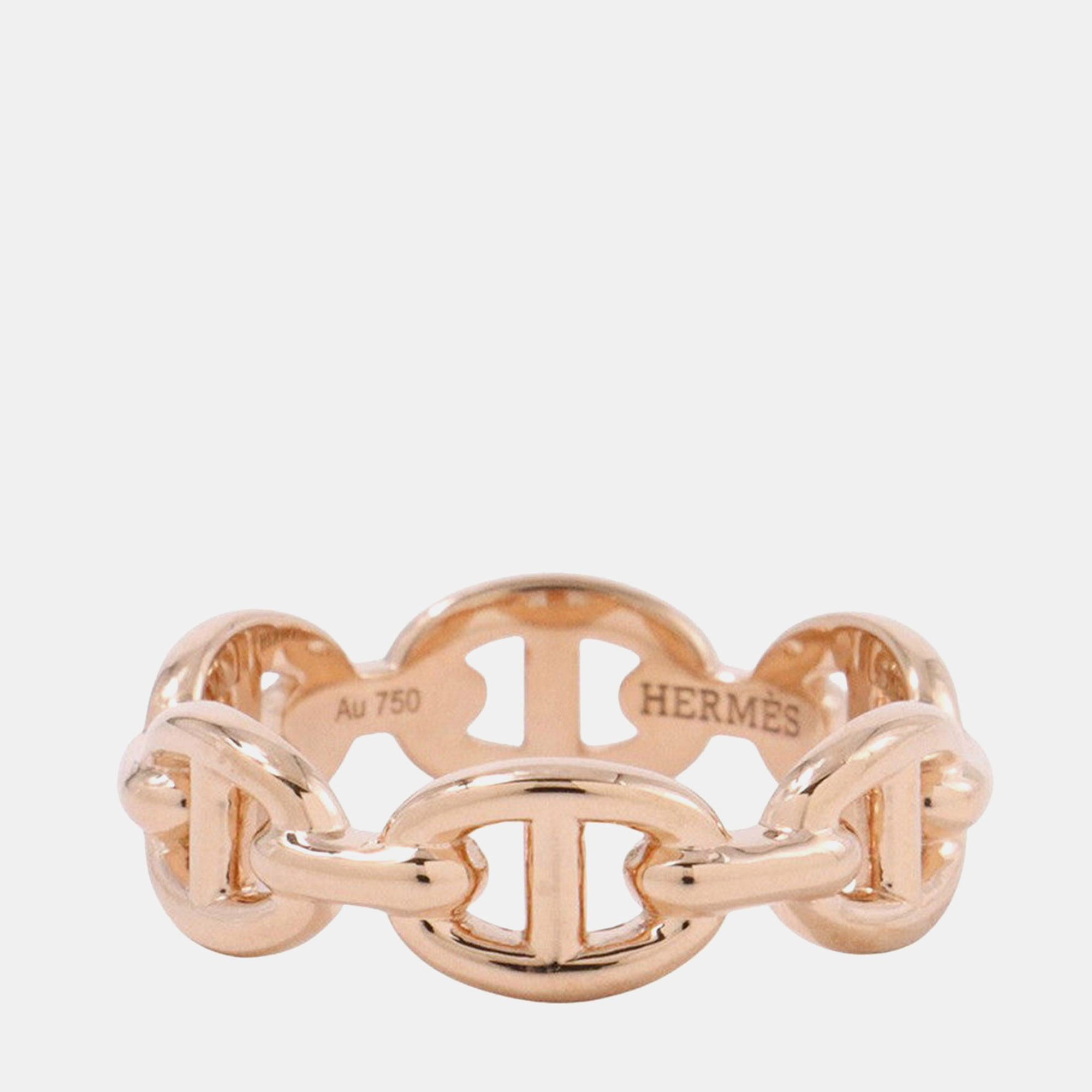 

Hermes Chaine D'Ancre Anchene Ring Size Pm//#11 18K Pink Gold