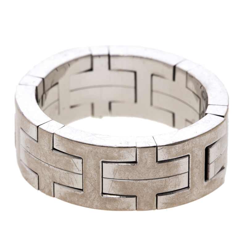 

Hermes Kilim H Motif 18k White Gold Band Ring Size