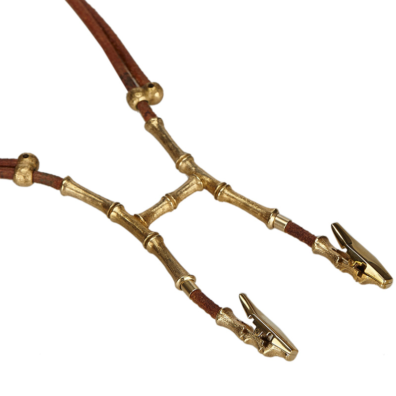 

Hermes Brown/Gold Bambou Halter Necklace