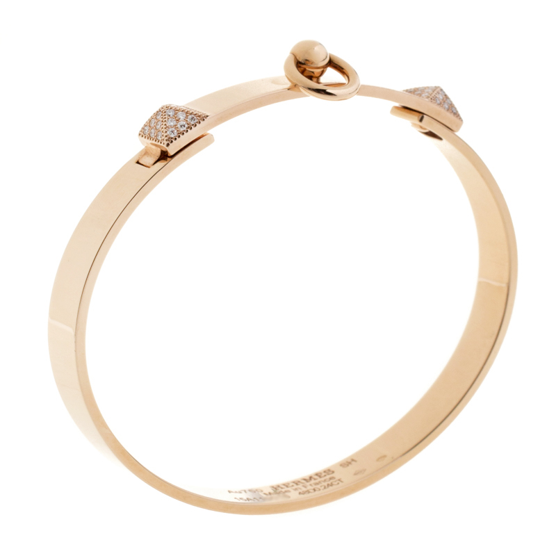 

Hermès Collier de Chien Diamond 18K Rose Gold Bracelet SH
