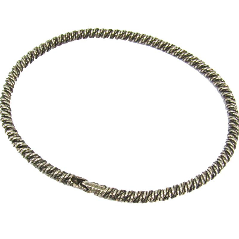 

Hermes Silver Gunmetal Choker Necklace