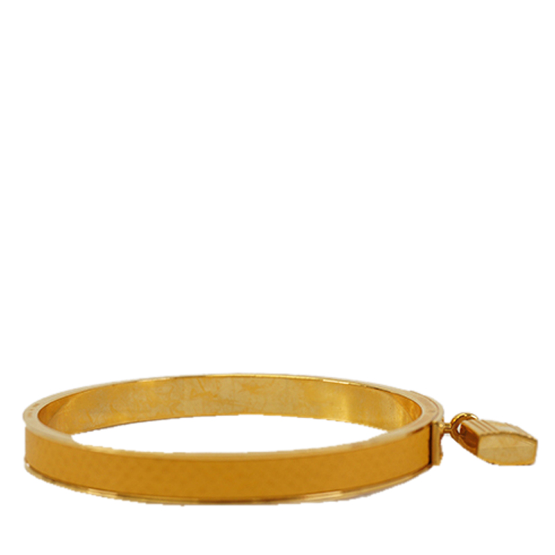 

Hermes Yellow/Gold Plated Kelly Lock Bangle Bracelet