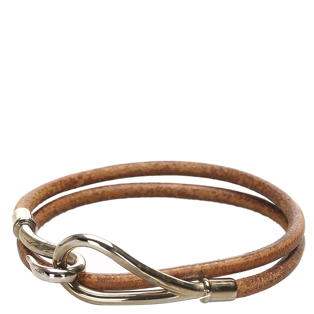 

Hermes Brown Jumbo Hook Leather Bracelet