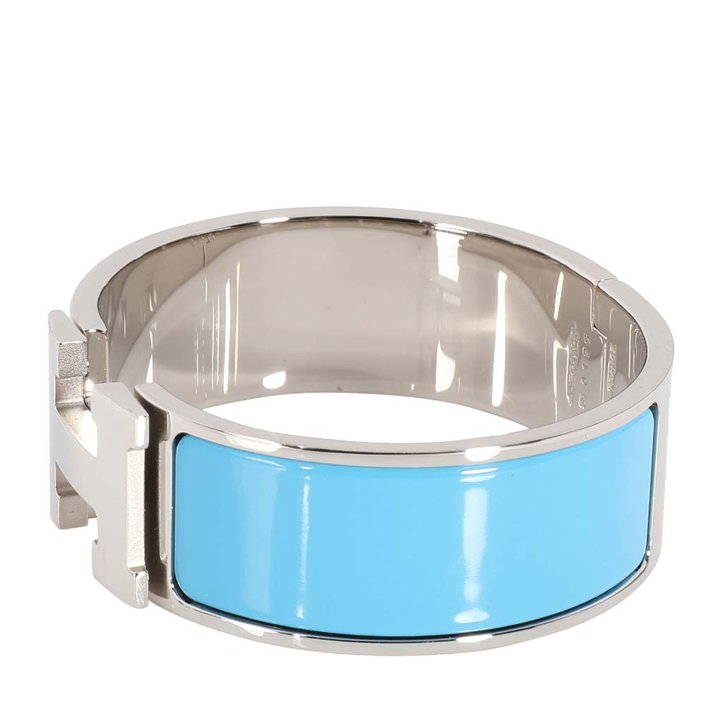 

Hermes Blue Enamel Clic Clac H Bracelet