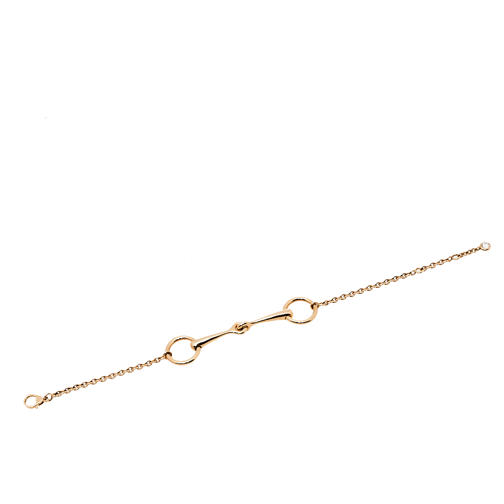 

Hermes Filet d'Or Diamond 18K Rose Gold Bracelet SH