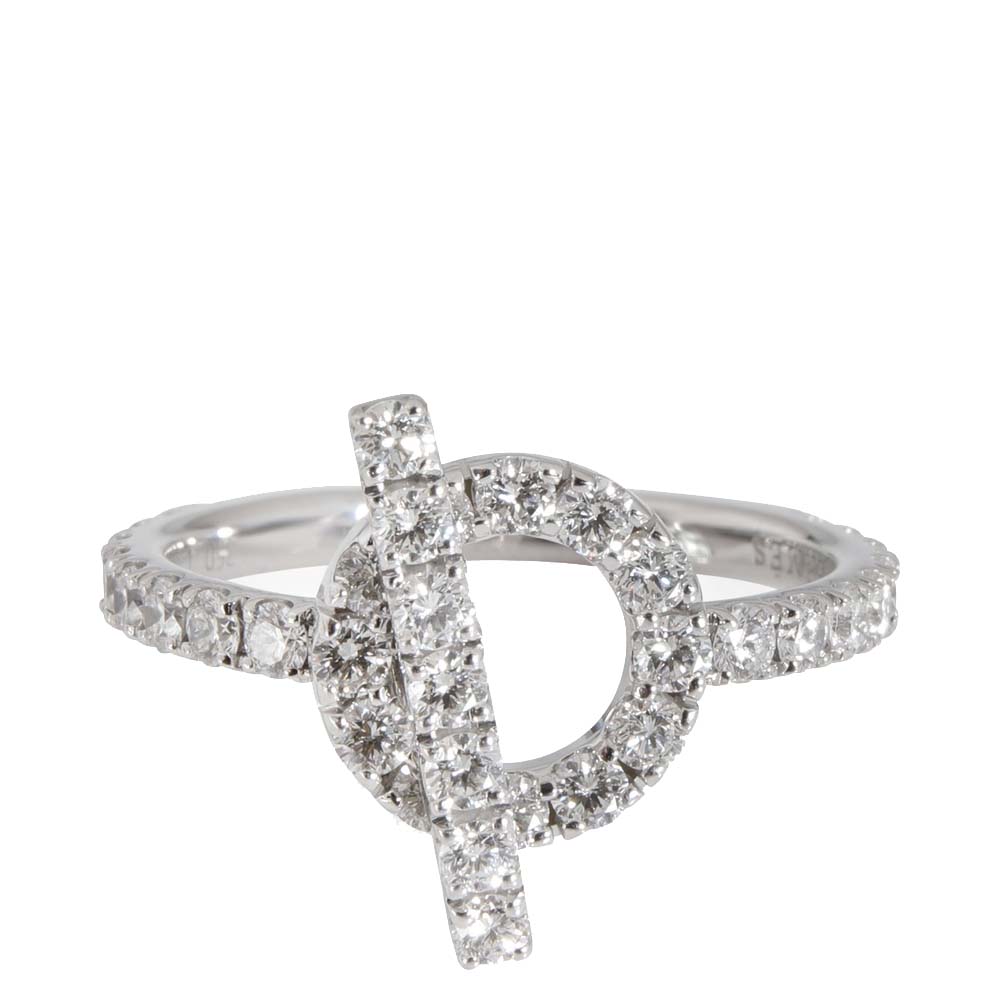 

Hermes Finesse Diamond 18K White Gold Ring Size EU