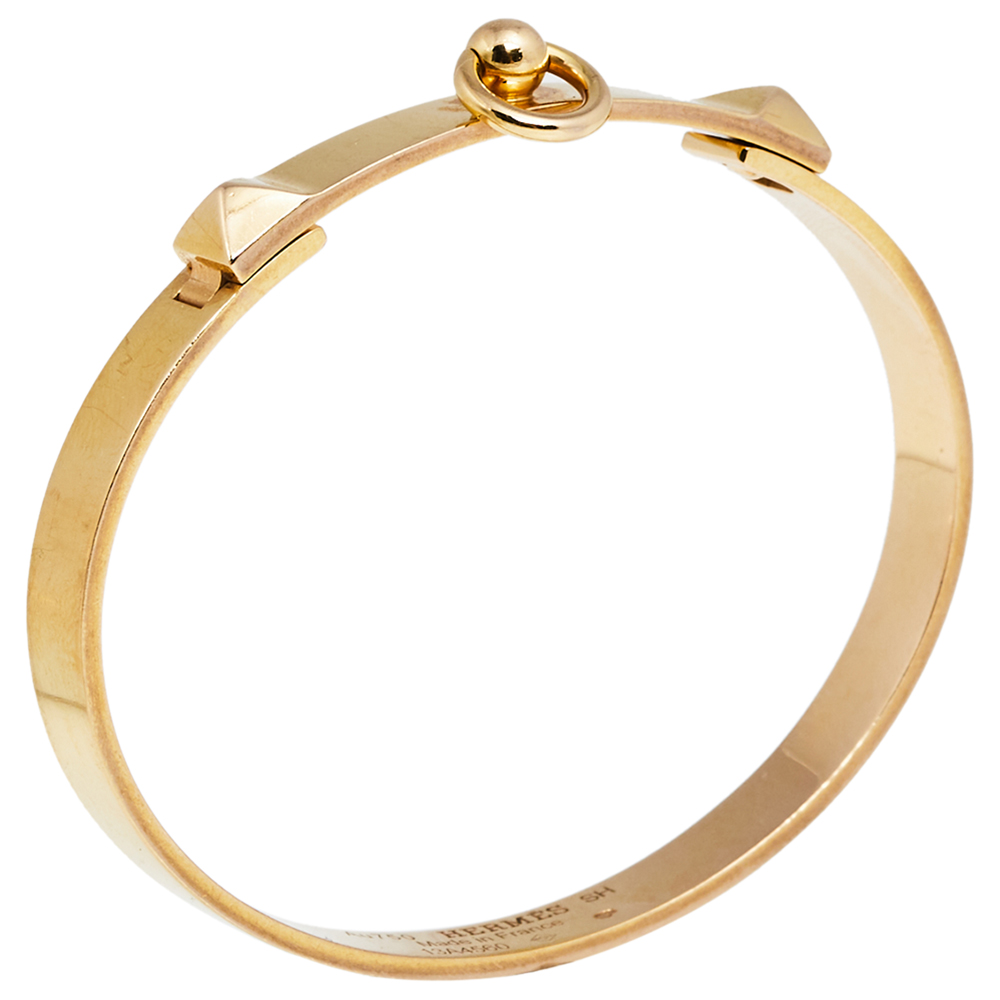 

Hermes Collier de Chien 18K Yellow Gold Narrow Bracelet SH