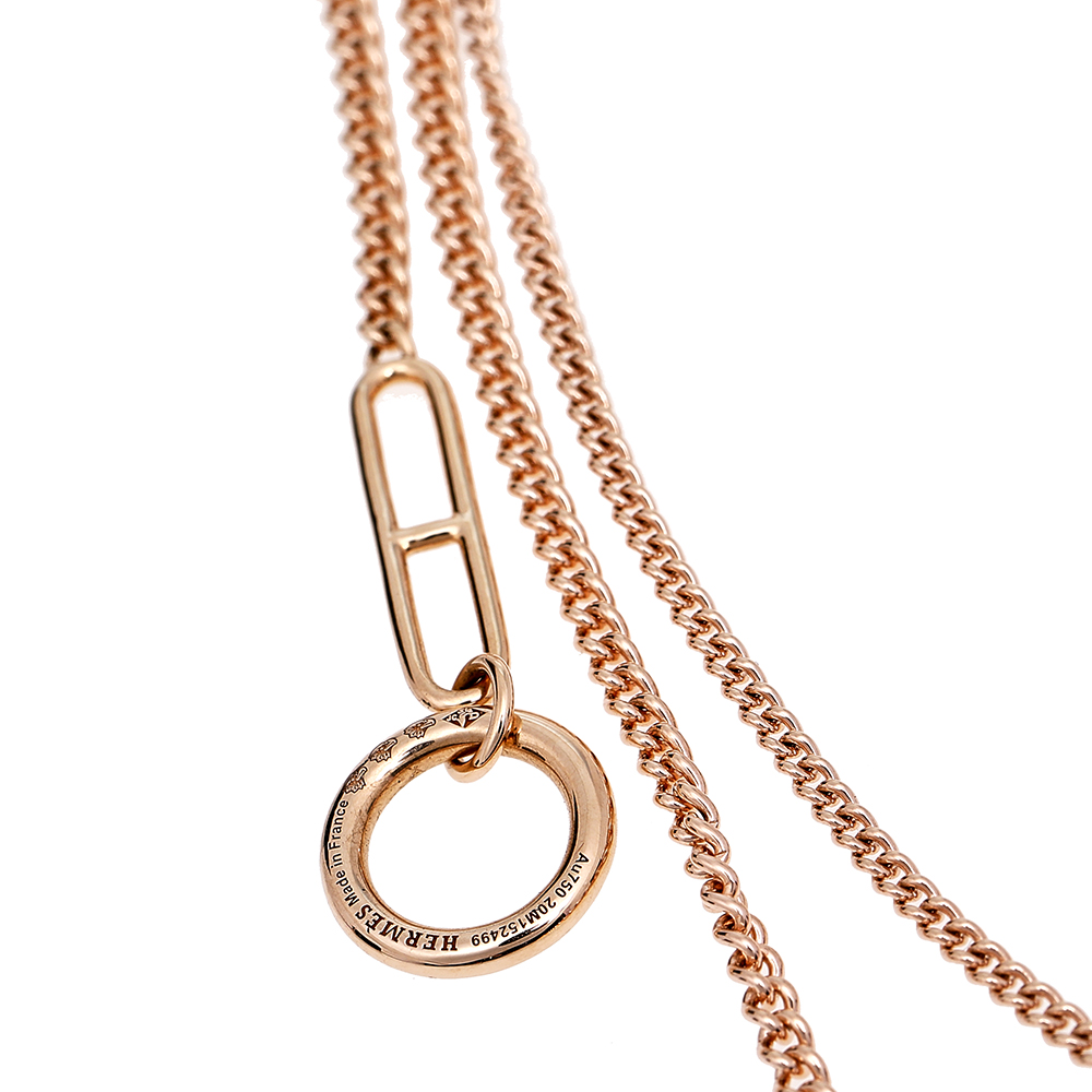 

Hermes Echappee 18K Rose Gold Long Station Necklace