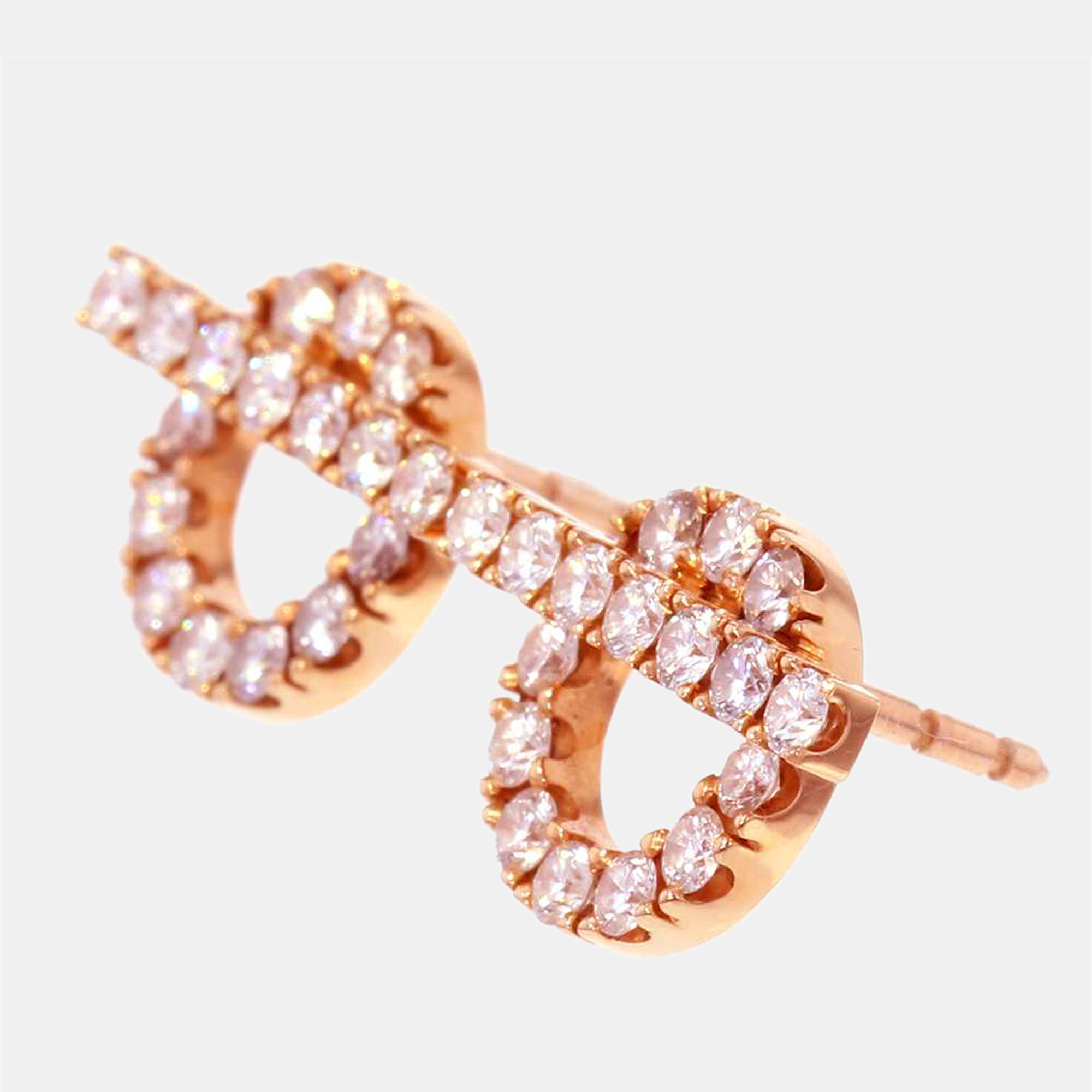 

Hermes finesse 18K Rose Gold Diamond Earrings