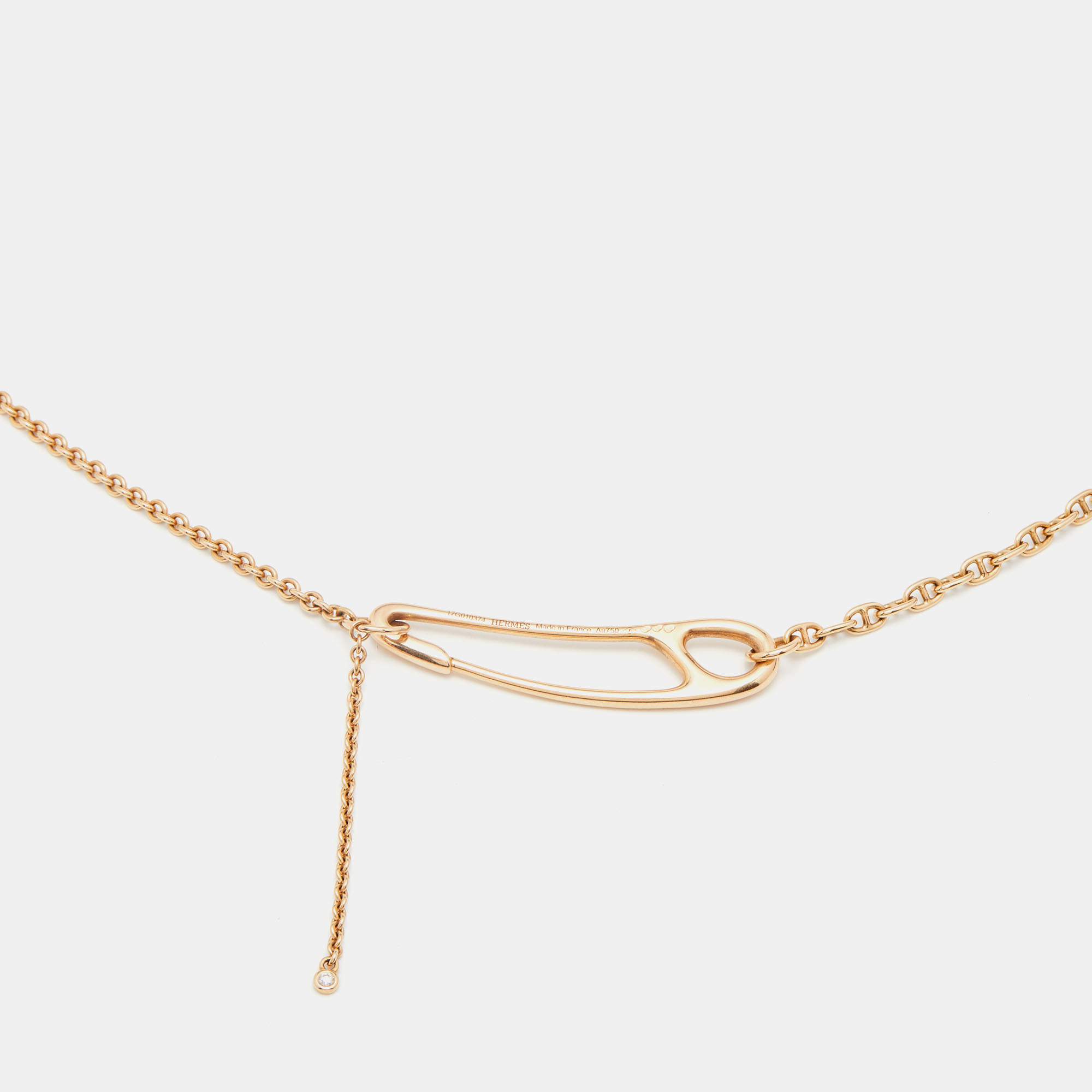 

Hermès Chaine d'Ancre Punk Diamond 18k Rose Gold Large Model Necklace