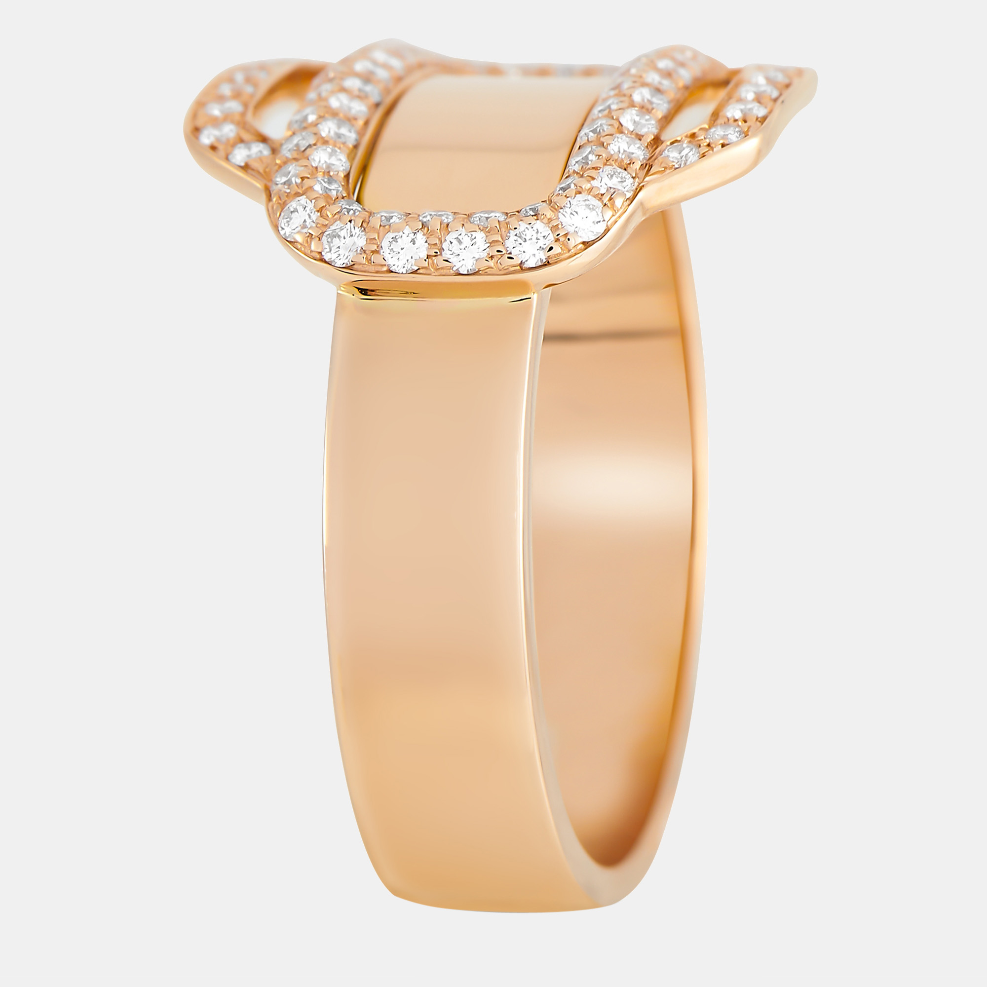 

Hermes Attelage dOr 18K Rose Gold 0.35ct Diamond Ring