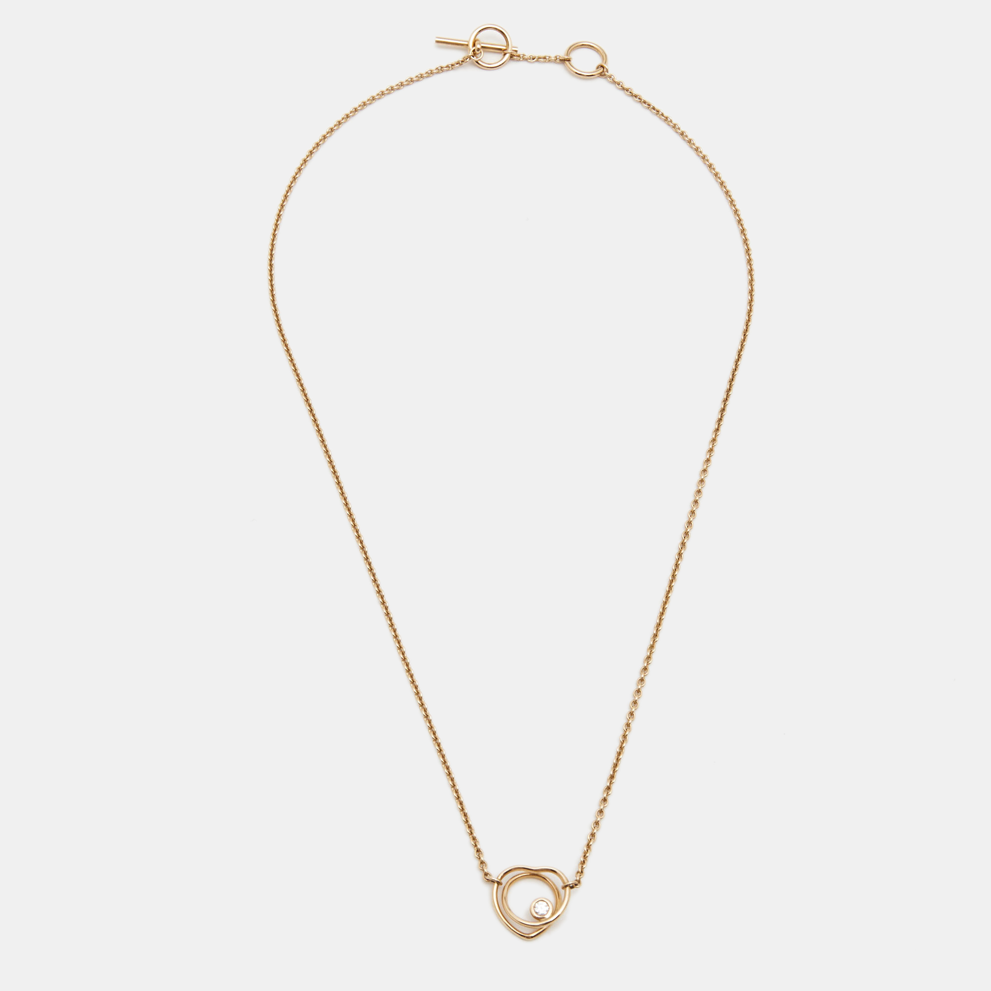 

Hermes Vertige Cœur Diamond 18k Rose Gold Small Model Necklace