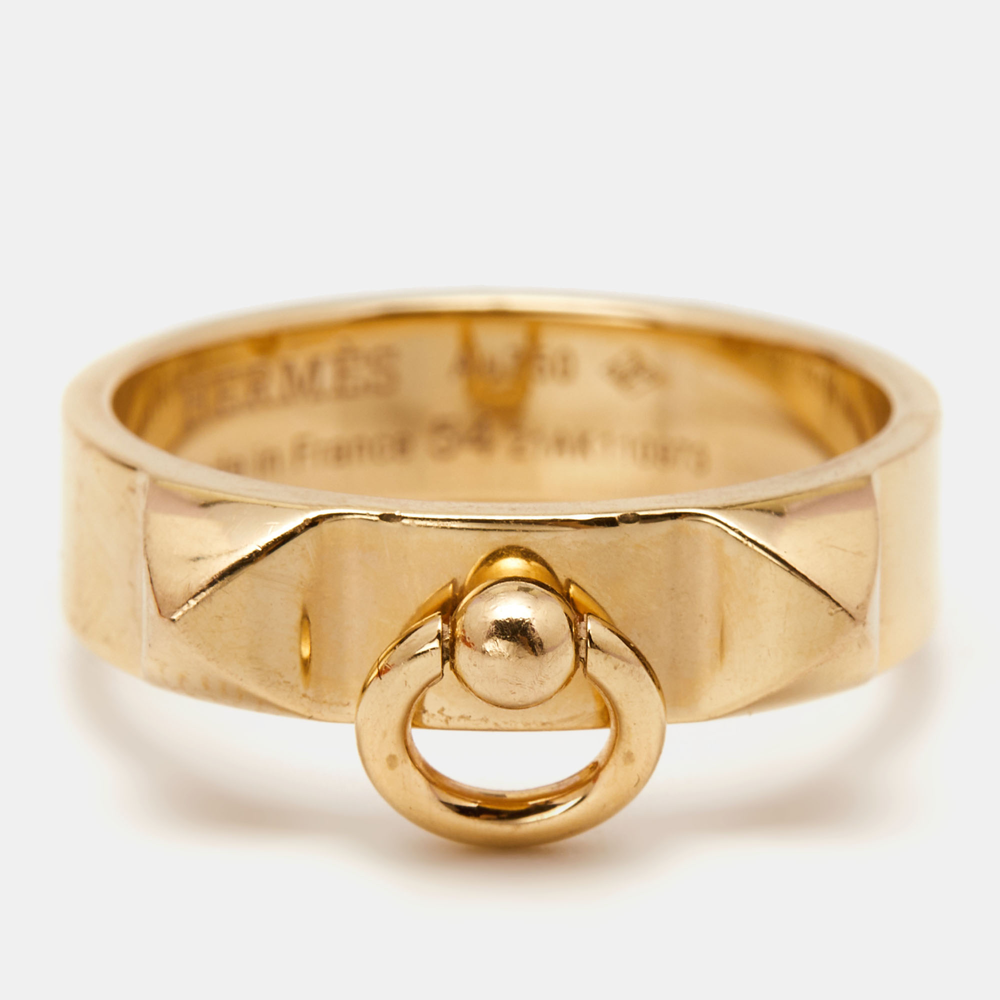 

Hermes Collier De Chien 18k Rose Gold Ring Size