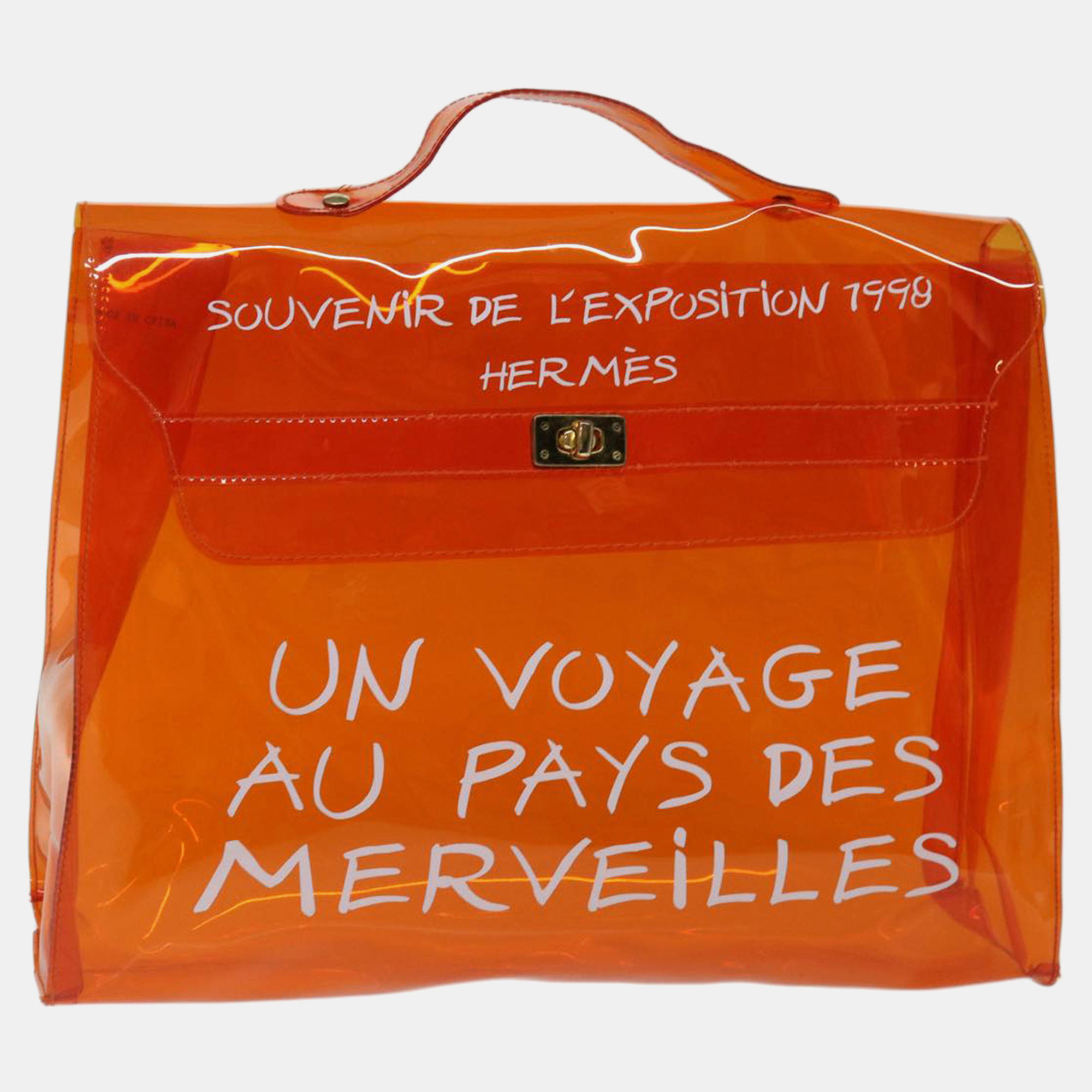 

Hermes Orange Vinyl Souvenir De L'Exposition Kelly handbag