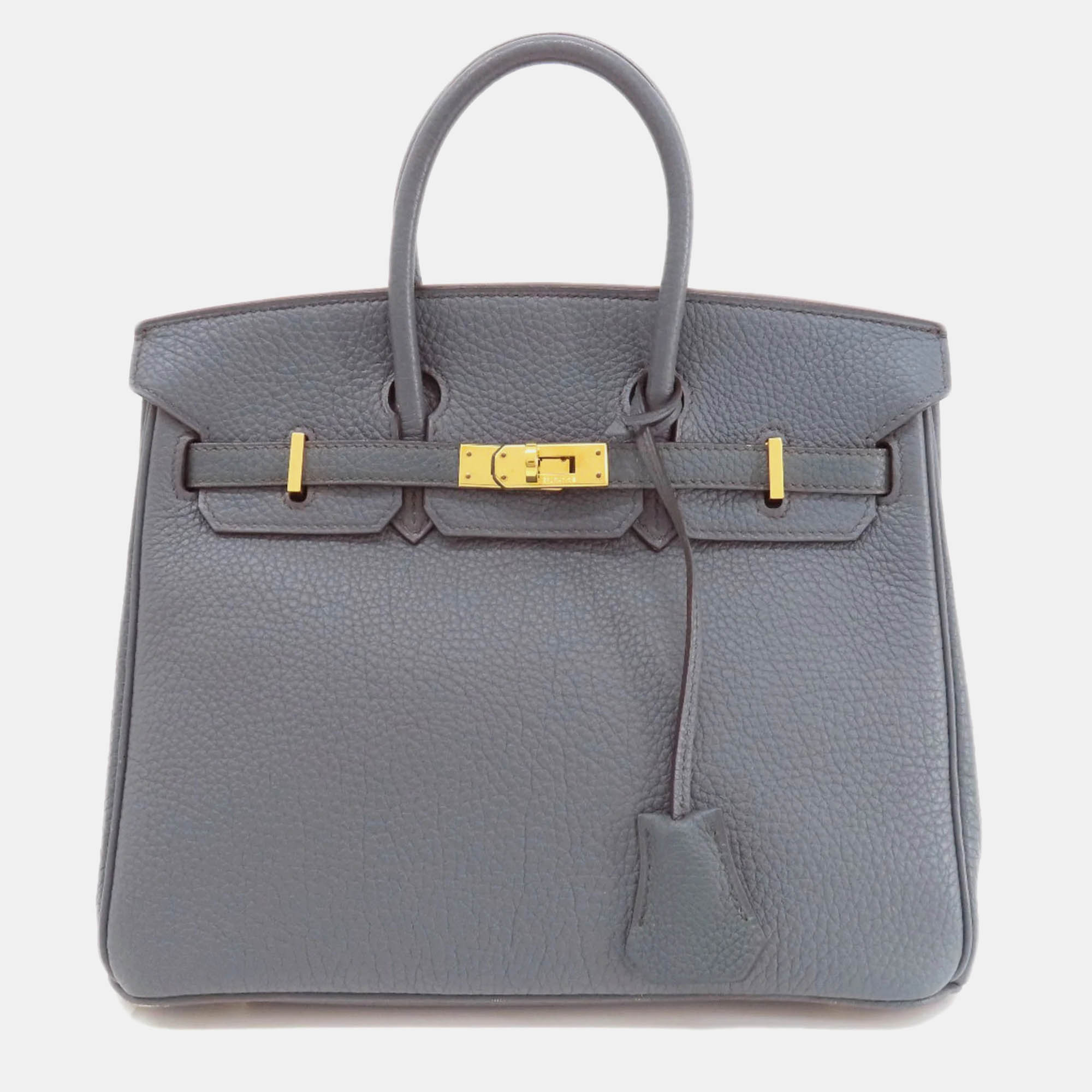 

Hermes Blue Orange Togo Birkin 25 Handbag