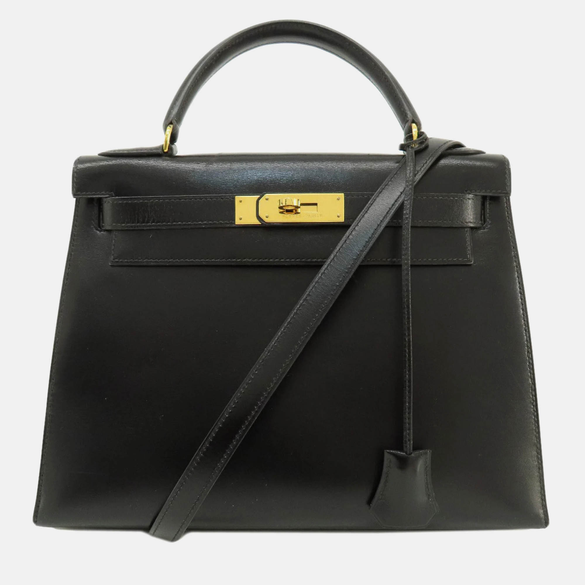 

Hermes Black Box Calf Kelly 28 Handbag