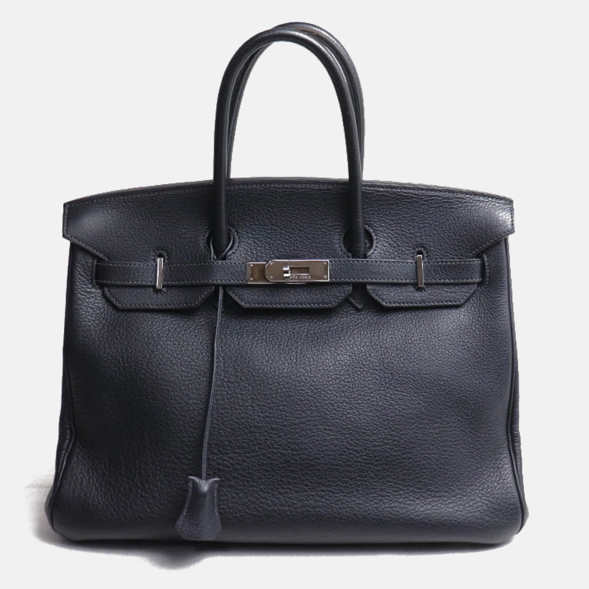 

Hermes Dark Navy Birkin 35 Handbag, Navy blue