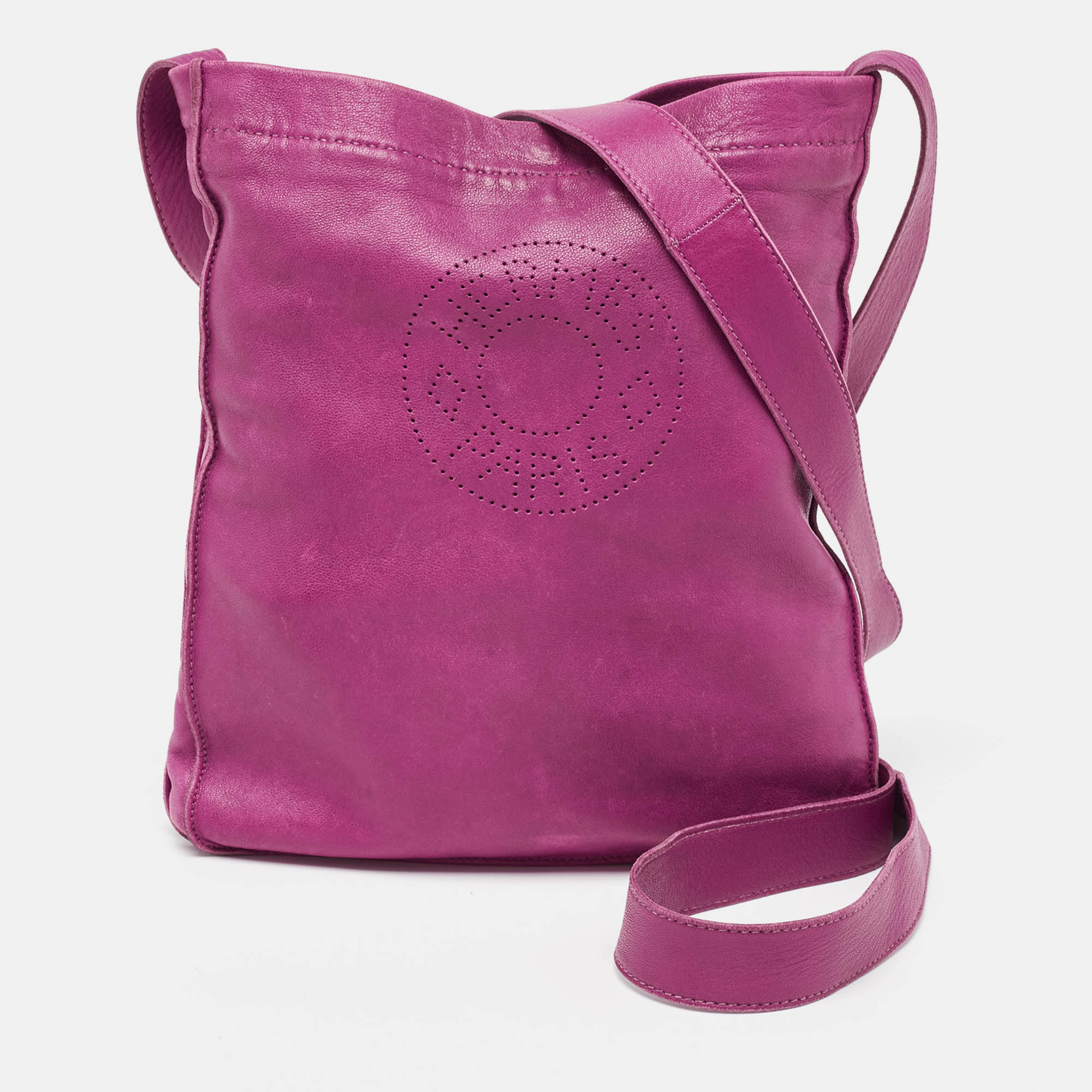 

Hermes Violet Milo Lambskin Leather Clou De Selle Crossbody Bag, Purple