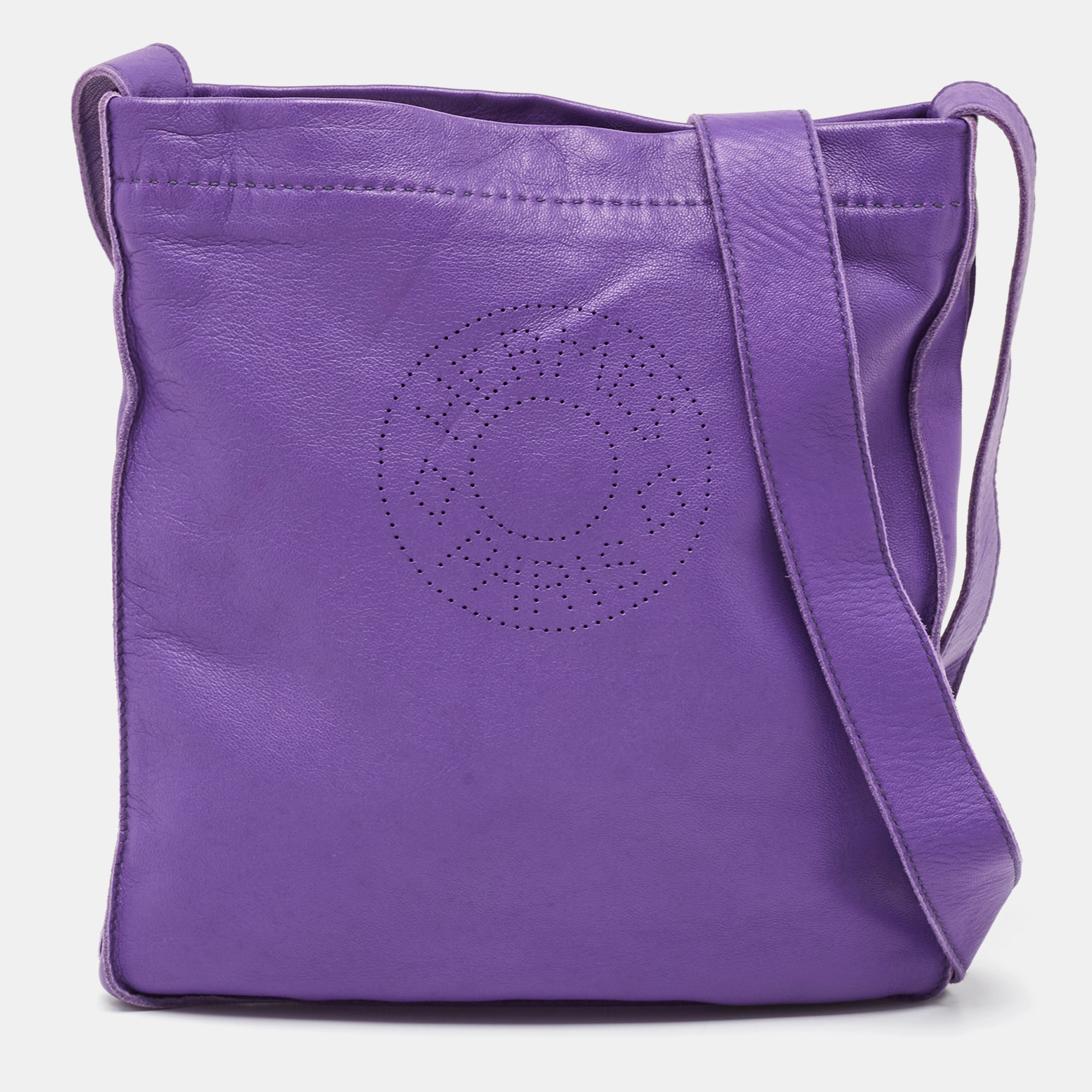 

Hermes Violet Leather Clou De Selle Crossbody Bag, Purple