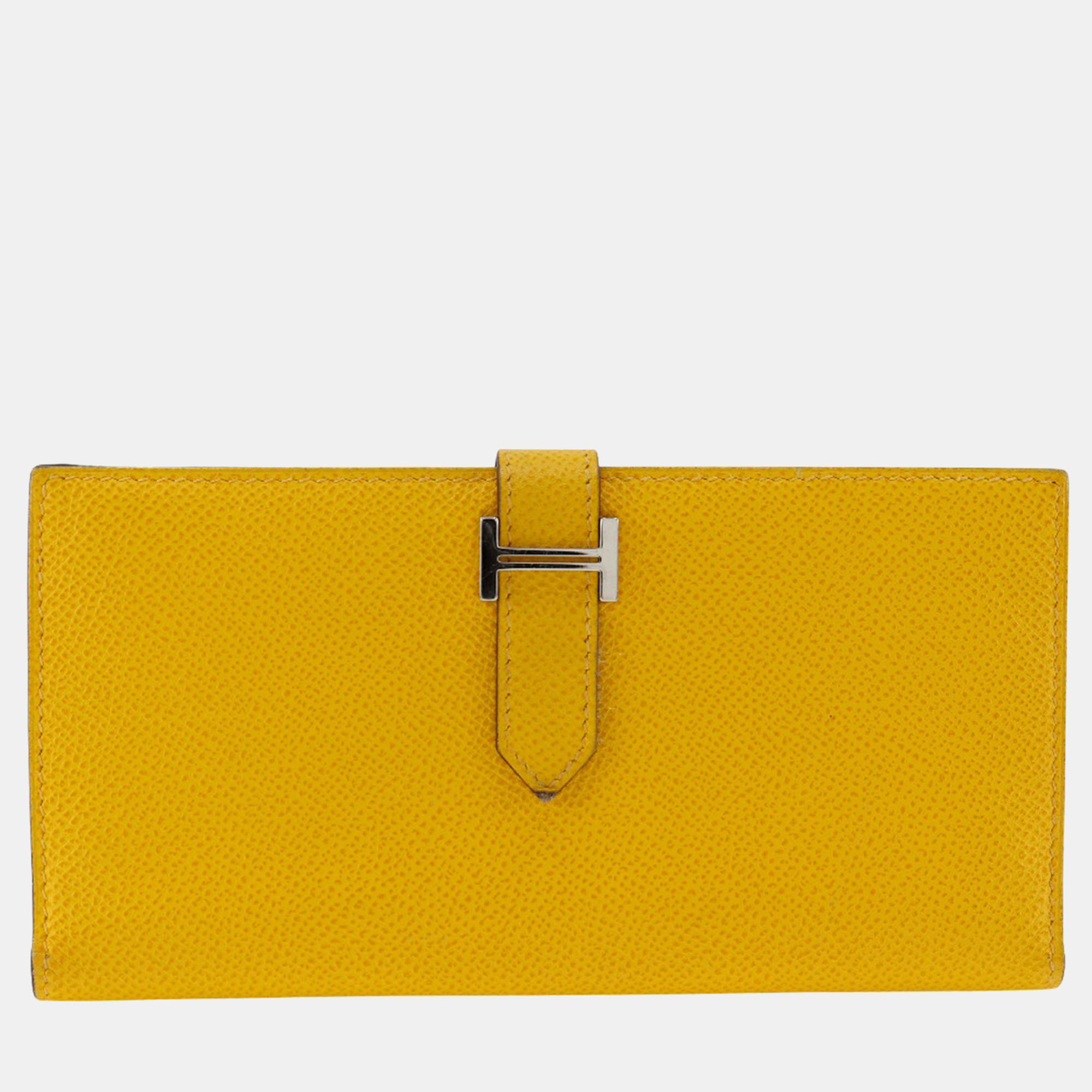 

Hermes Yellow Epsom Leather Bearn Long Wallet