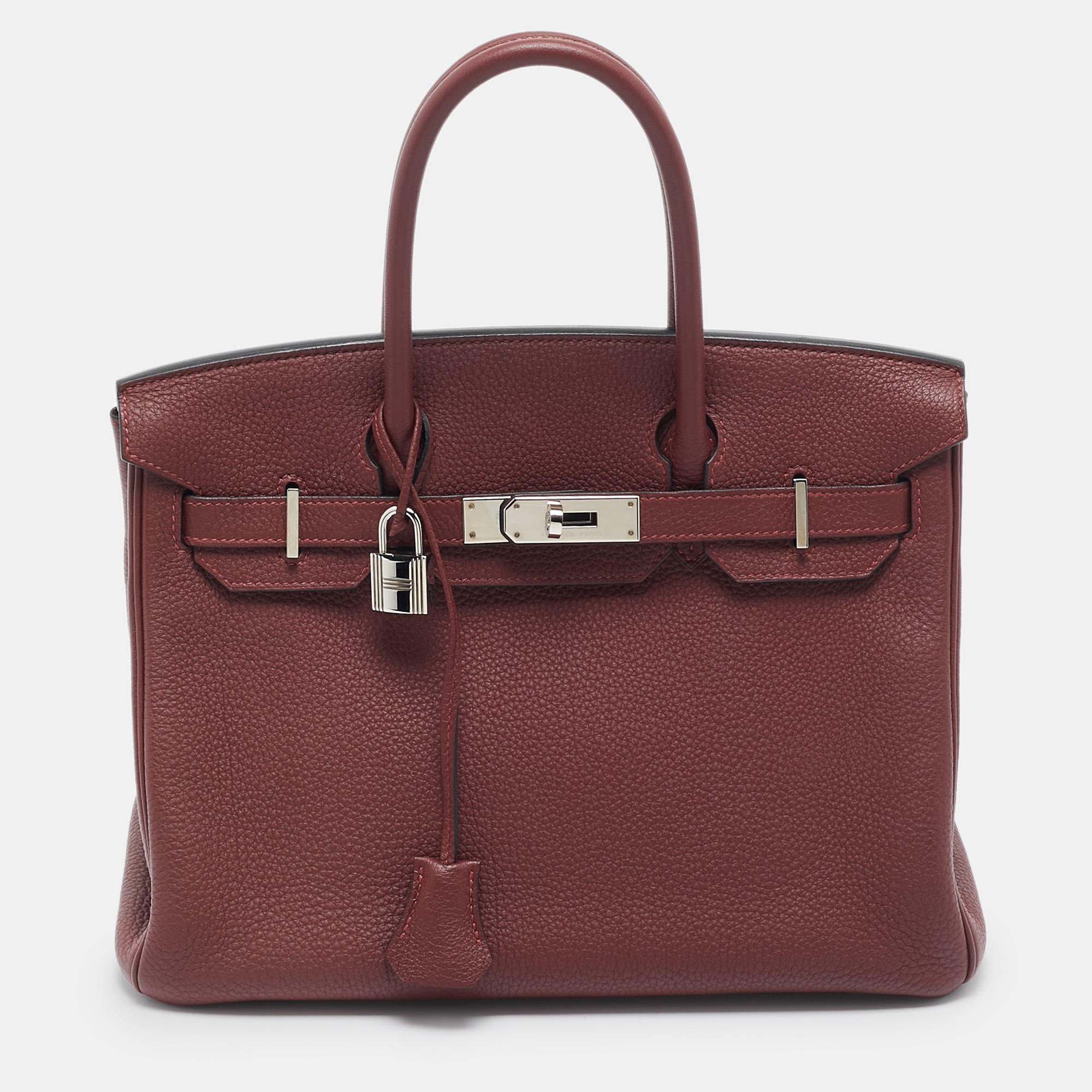 

Hermès Rouge H Togo Leather Palladium Finish Birkin 30 Bag, Red