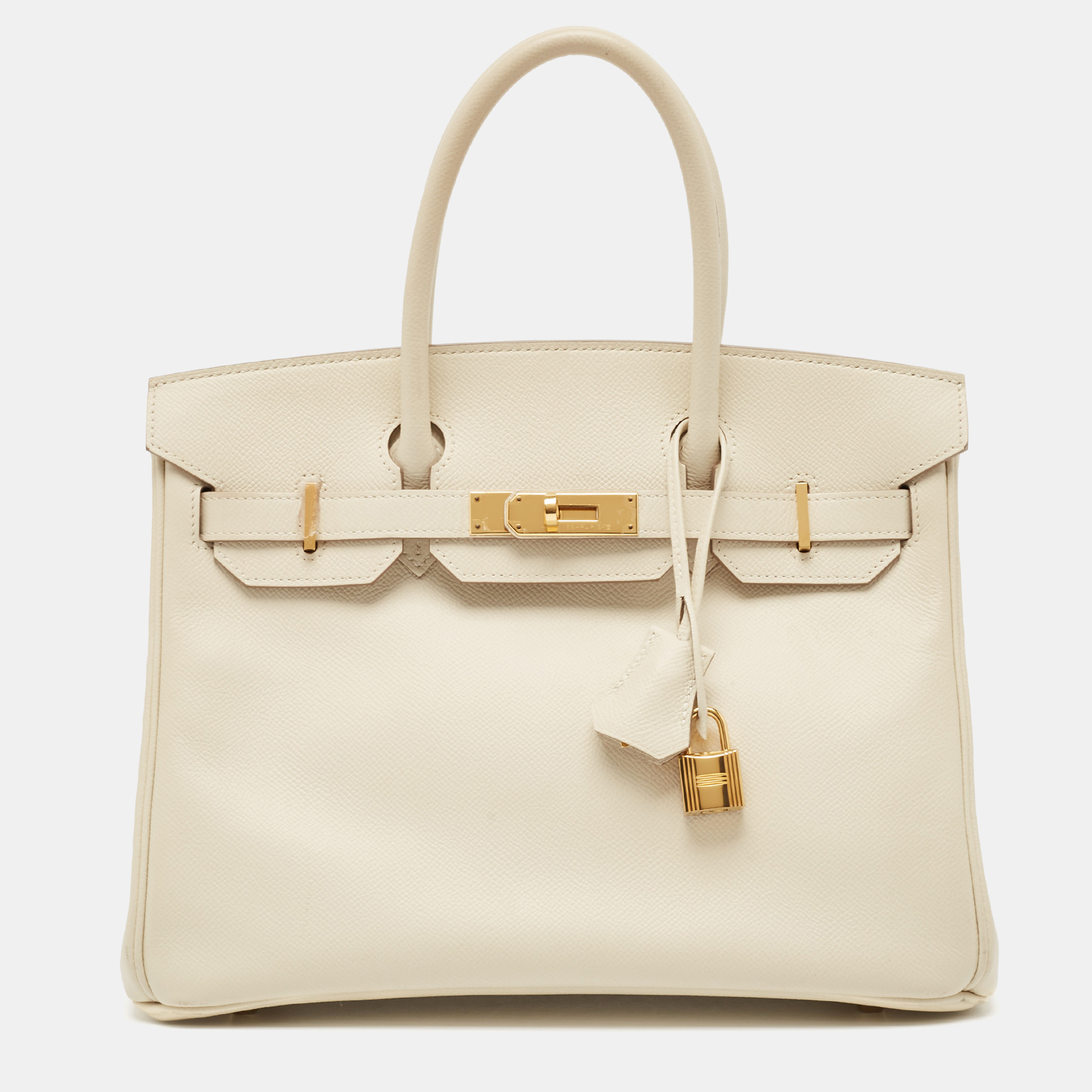 

Hermes Craie Epsom Leather Gold Finish Birkin 30 Bag, Beige