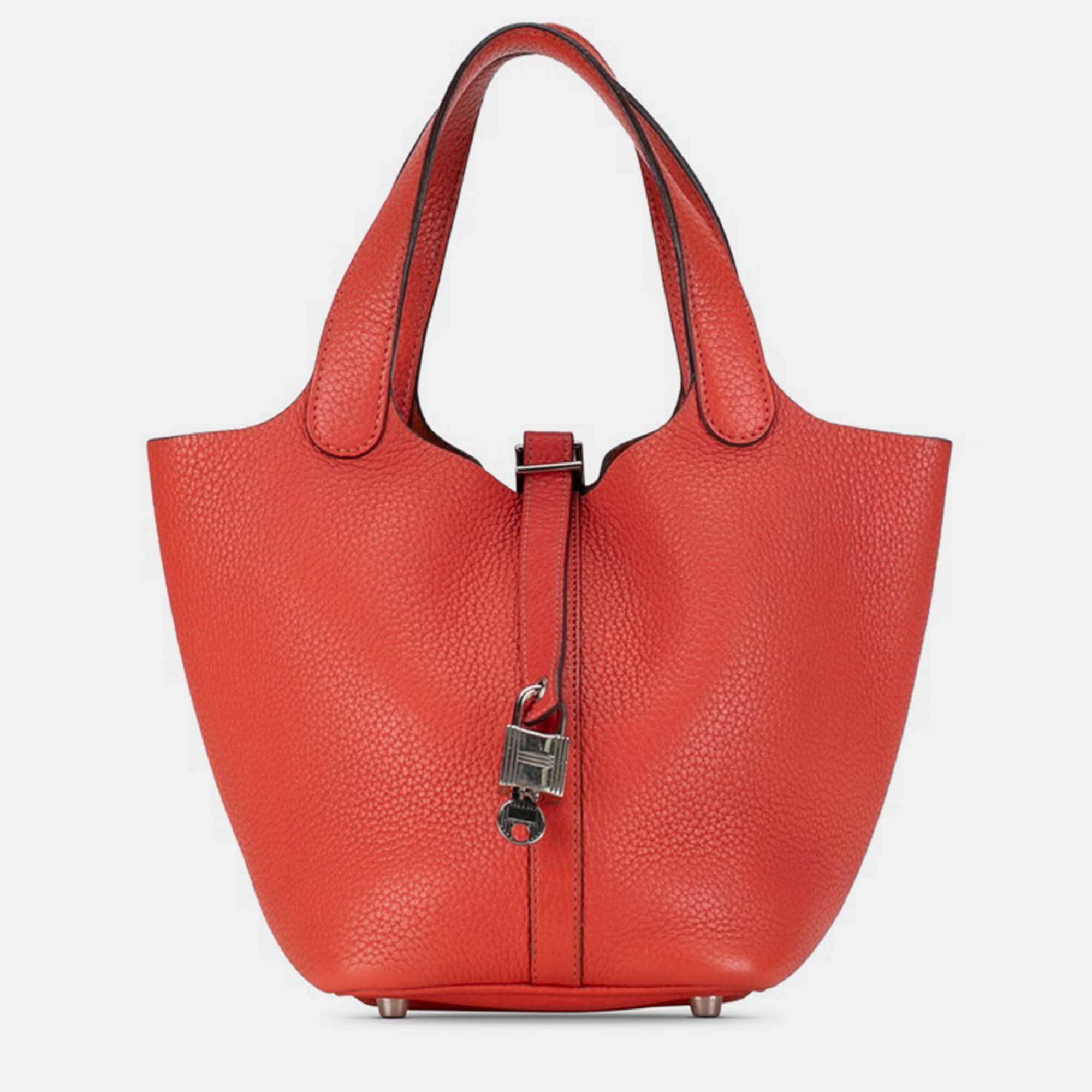 

Hermes Red Togo Leather Picotin Lock 18 bag