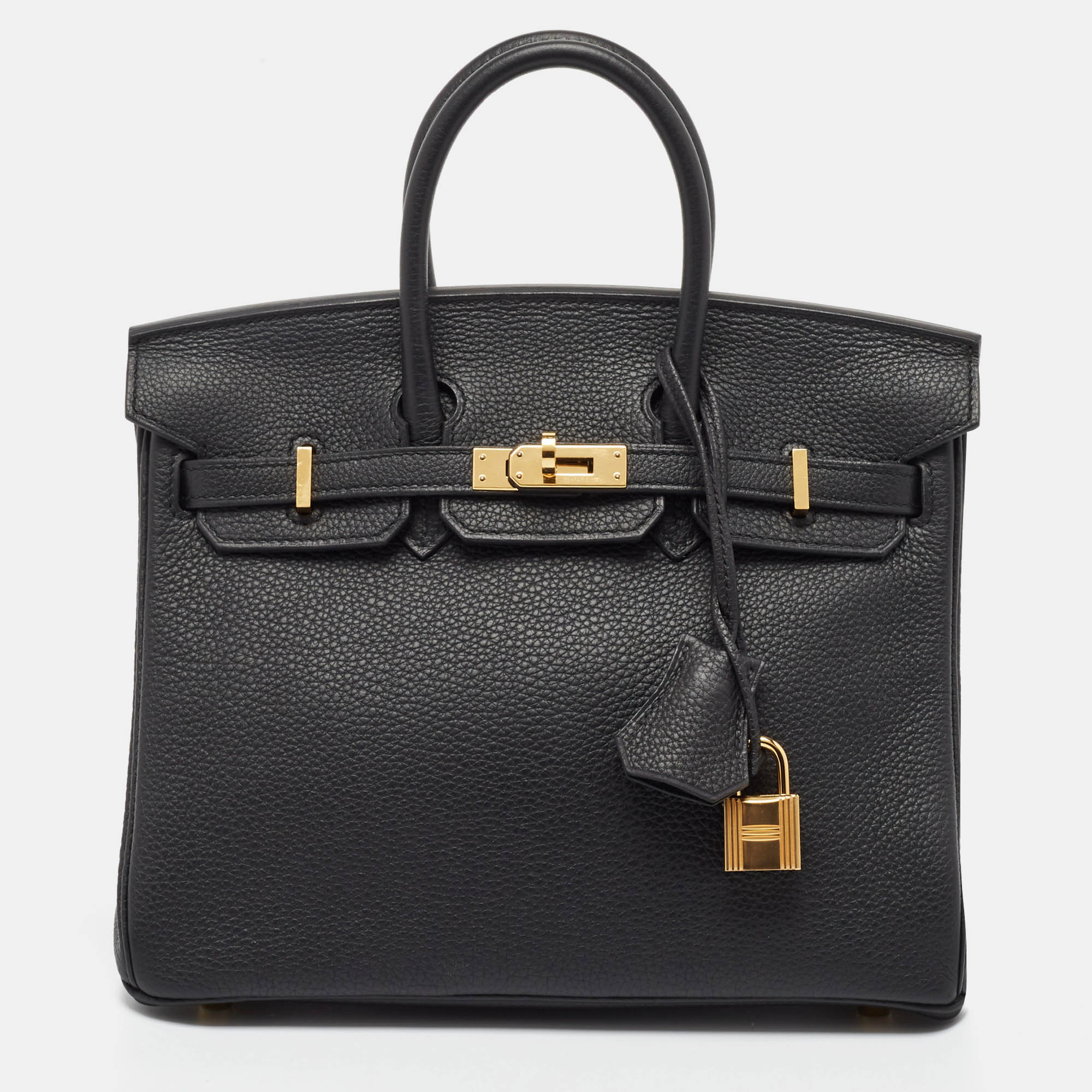 

Hermès Noir Togo Leather Gold Finish Birkin 25 Bag, Black