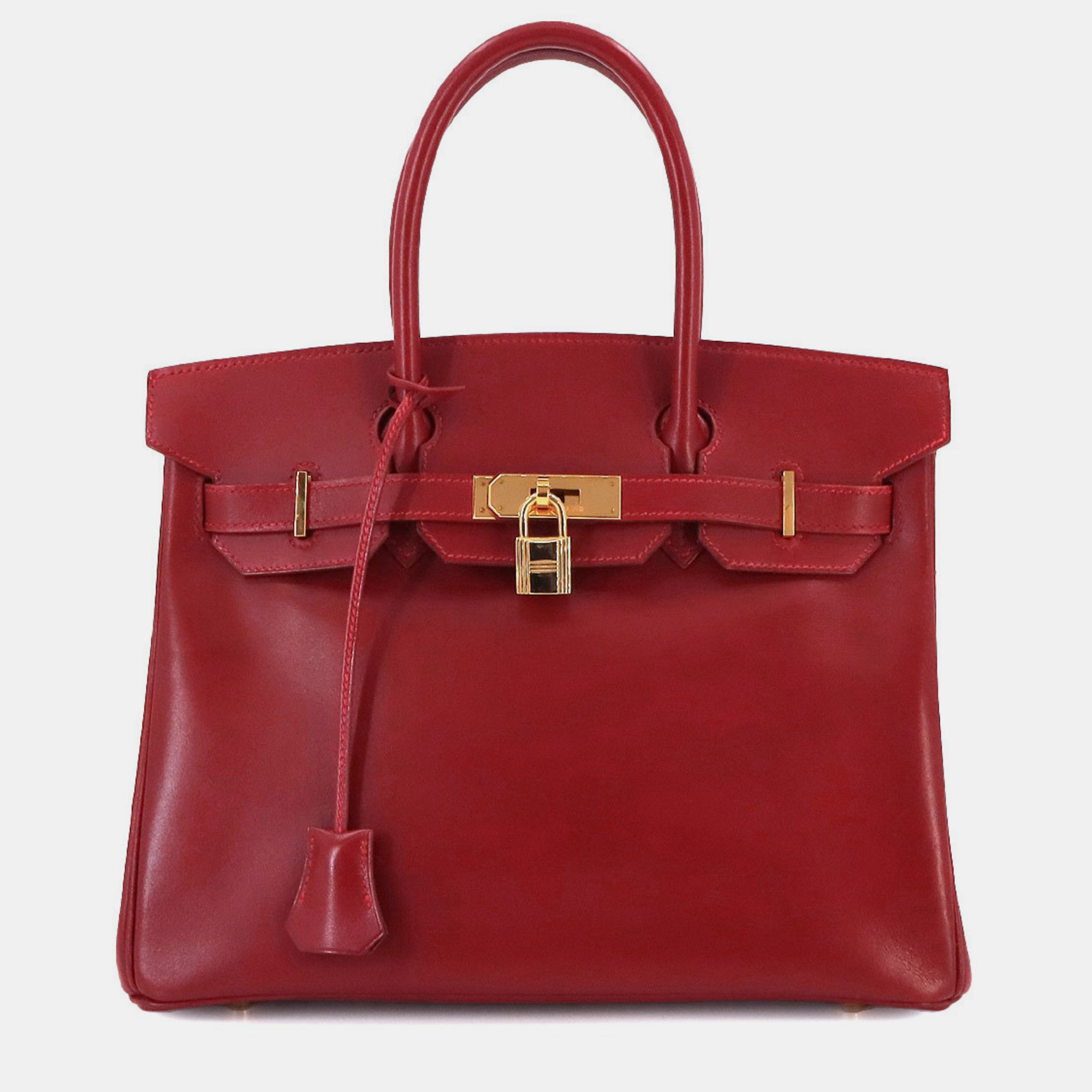 

Hermes Rouge vif box calf Birkin 30 handbag, Red