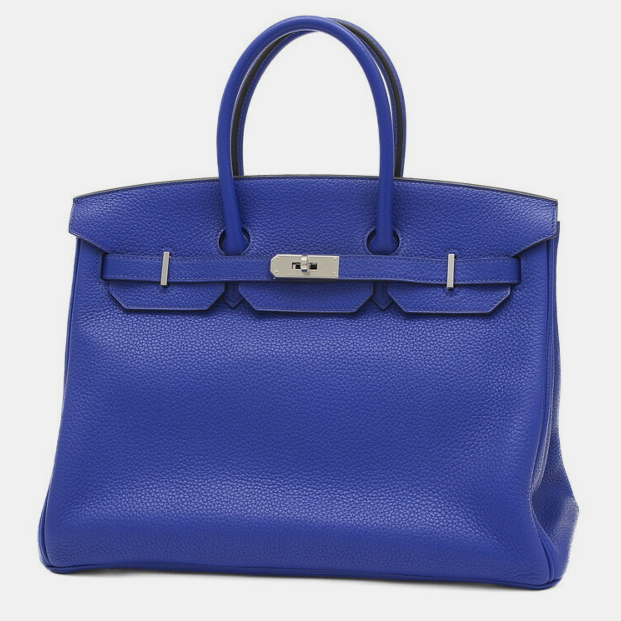 Pre-owned Hermes Blue Electric Togo Birkin 35 Handbag