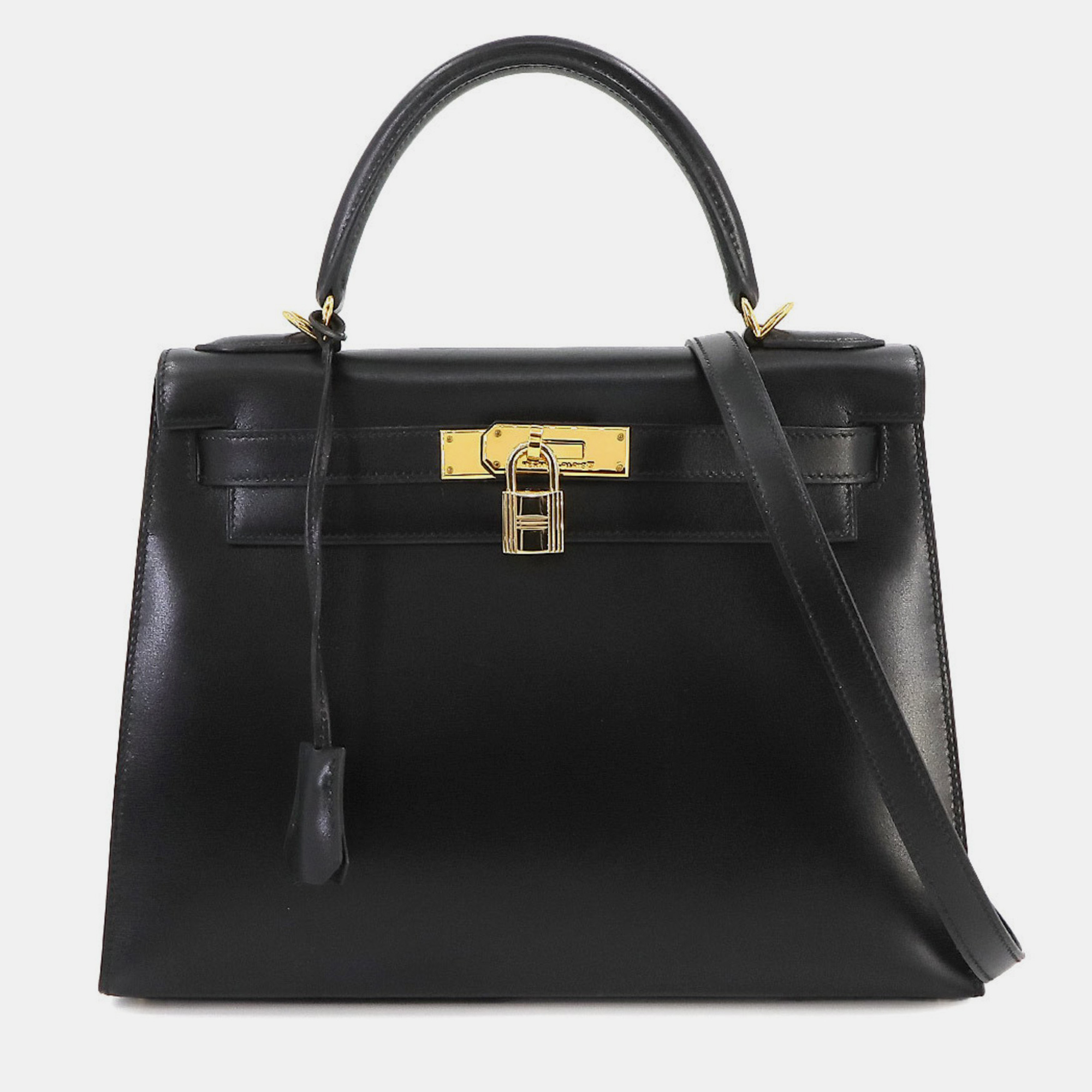 

Hermes Black Box Calf Leather Kelly 28 bag