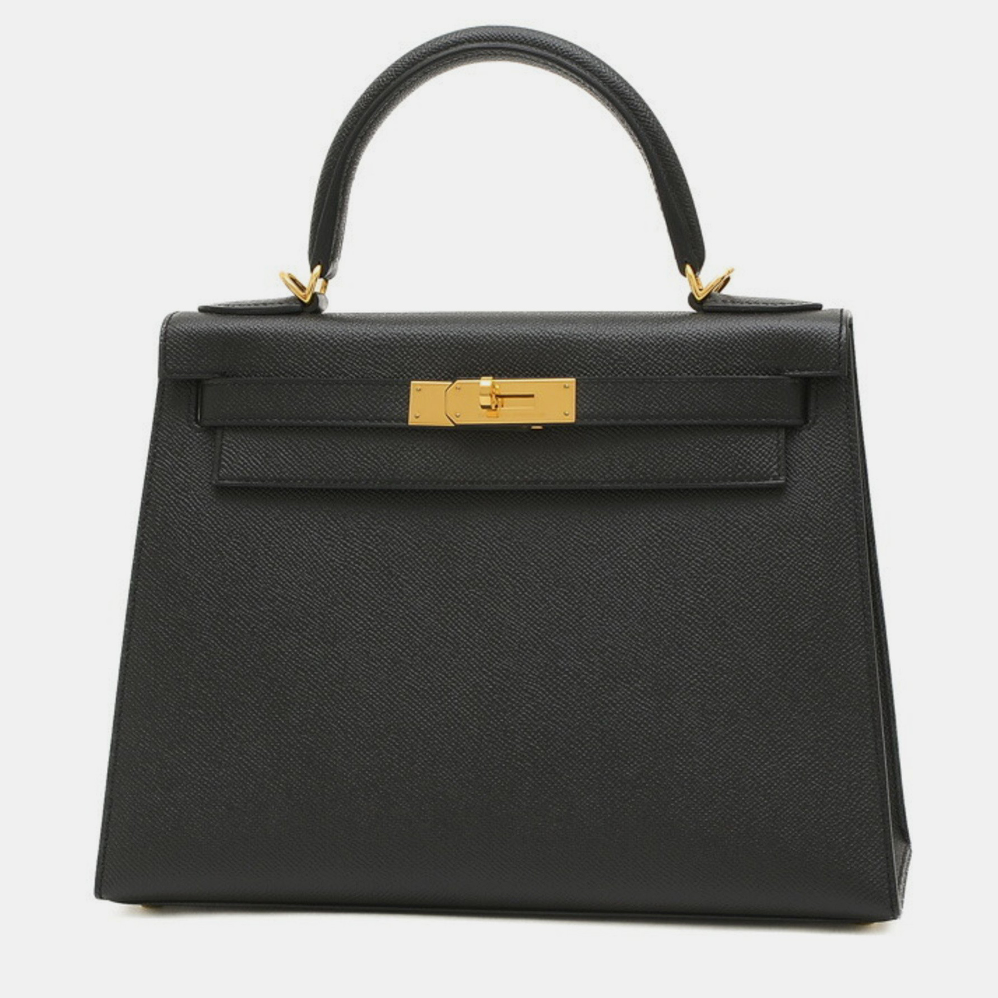 

Hermes Black Epsom Leather Kelly 28 Tote Bag