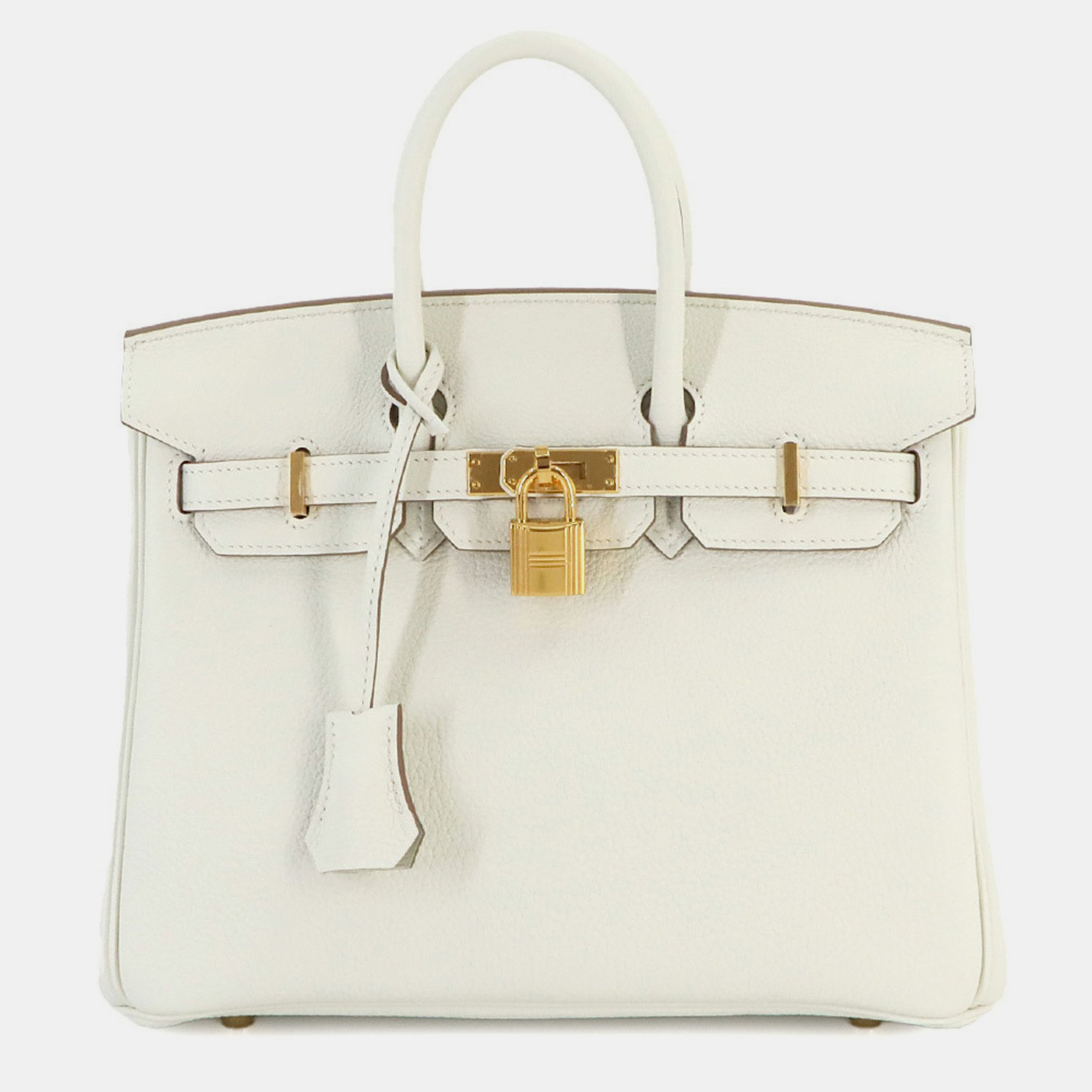 

Hermes mushroom Togo Birkin 25 Handbag, White