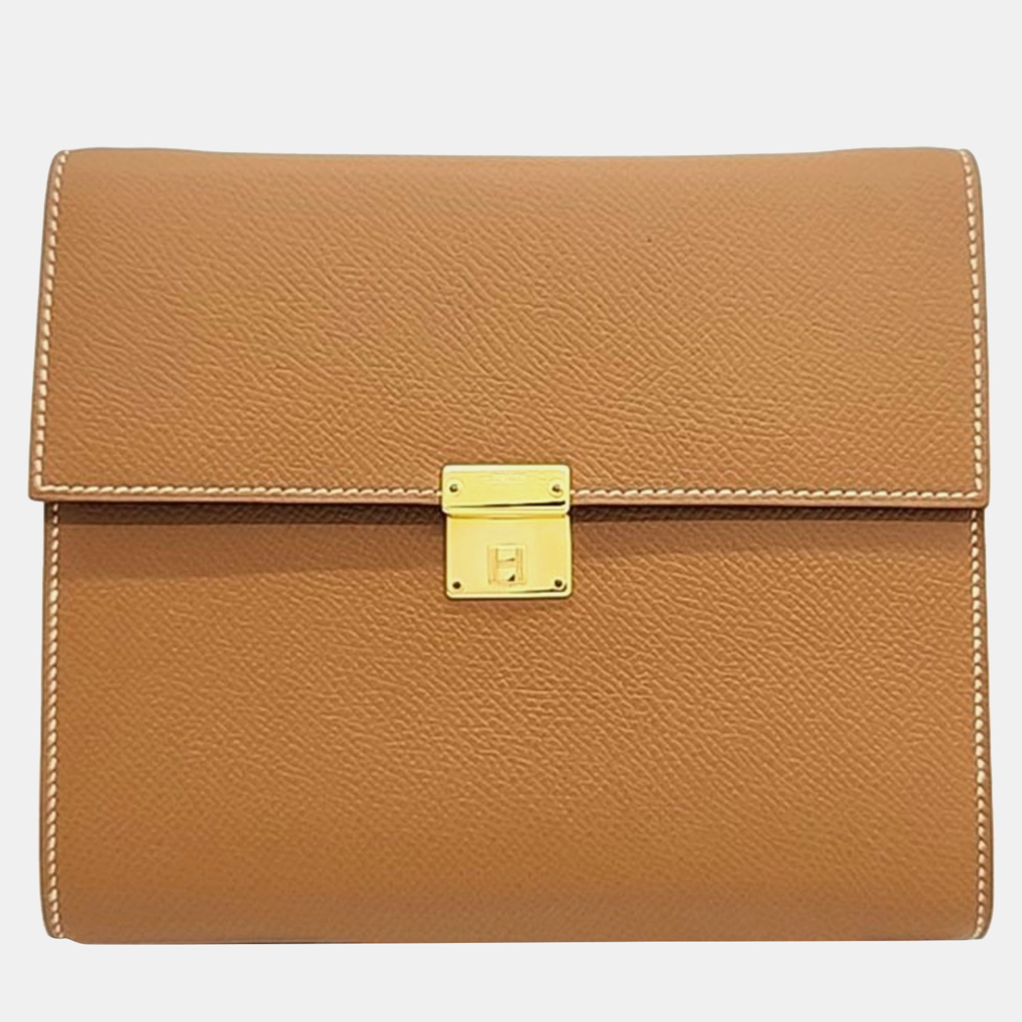 

Hermes Brown Leather Clic 16 Shoulder Bag