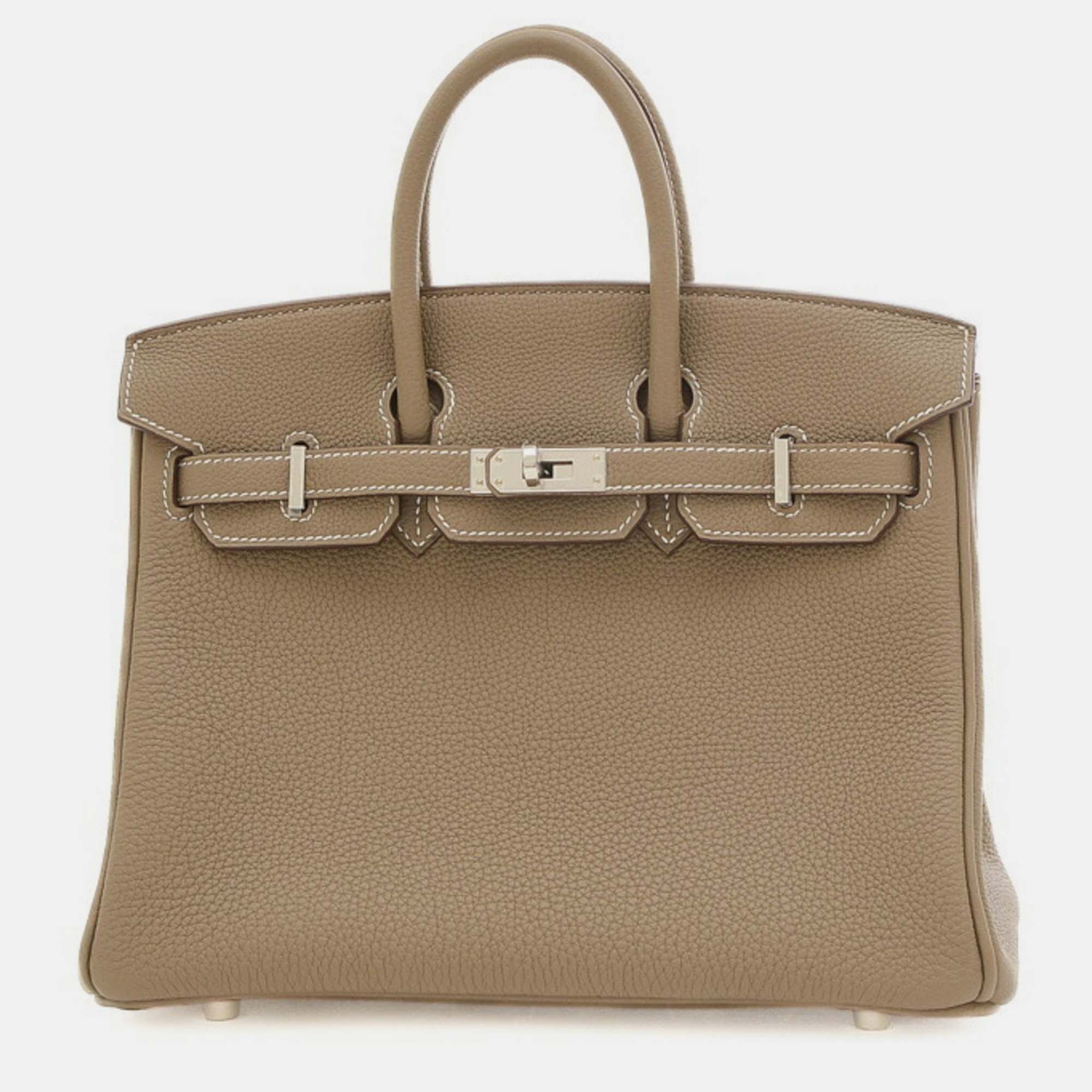 

Hermes Etoupe Togo Birkin 25 Handbag, Brown