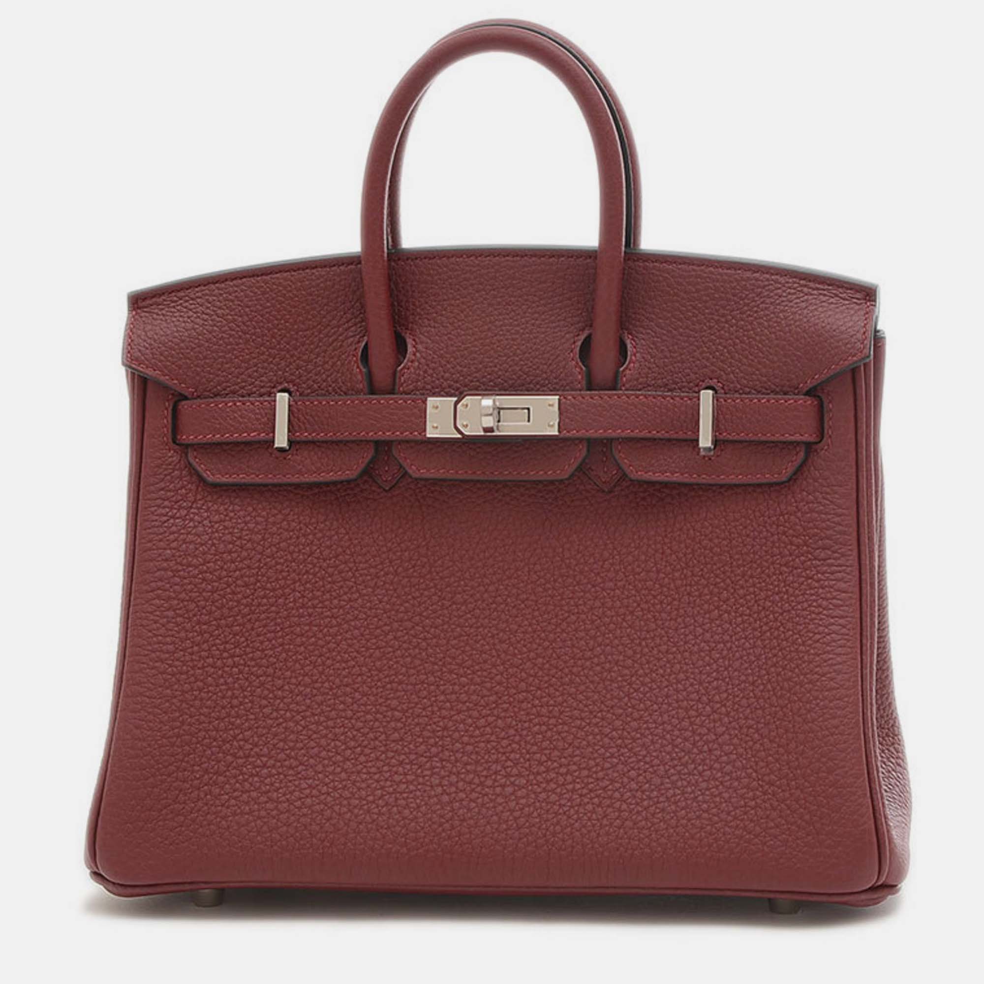 

Hermes Rouge Ash Togo Birkin 25 Handbag, Purple