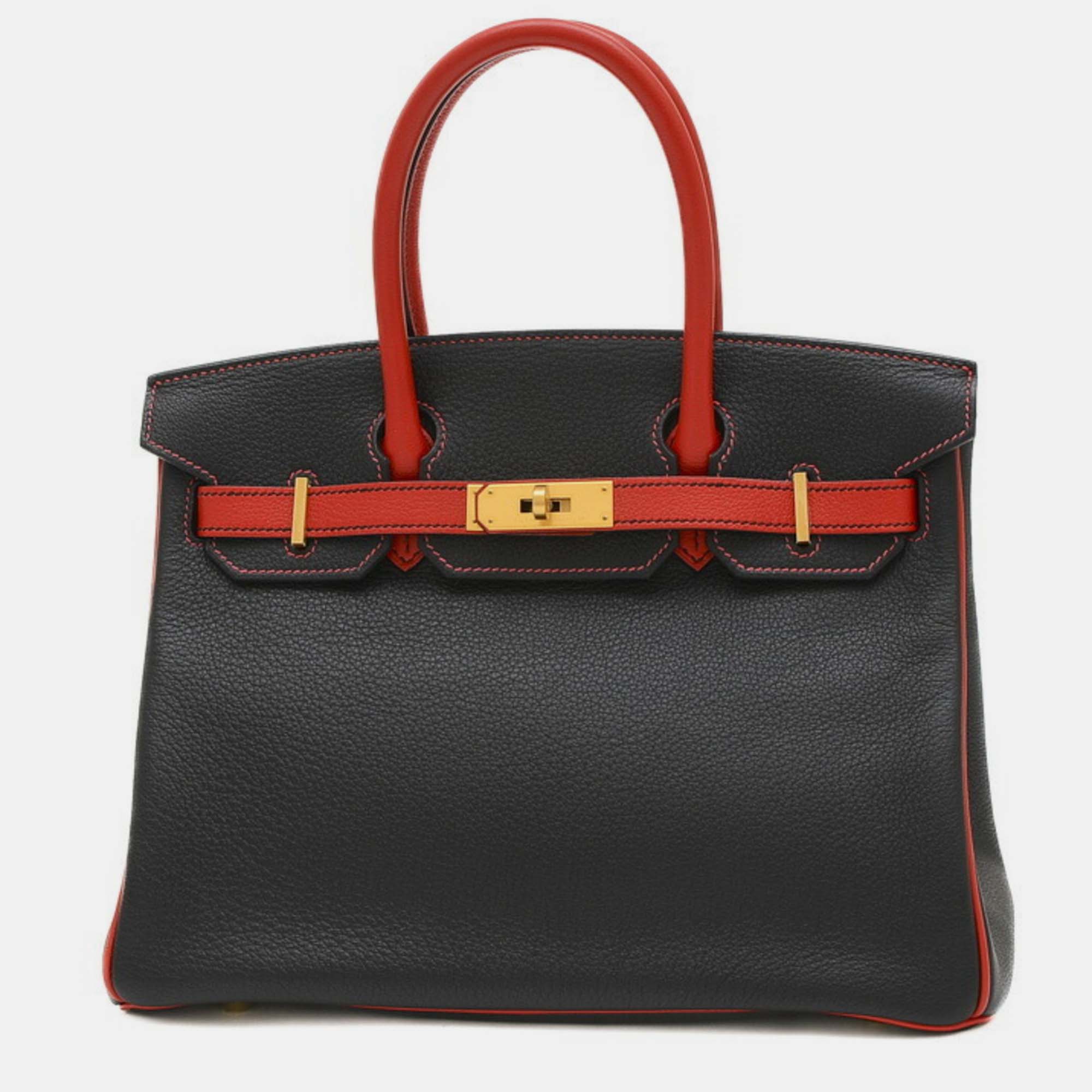 Pre-owned Hermes Black Rouge Kazak Matte Togo Birkin 30 Handbag