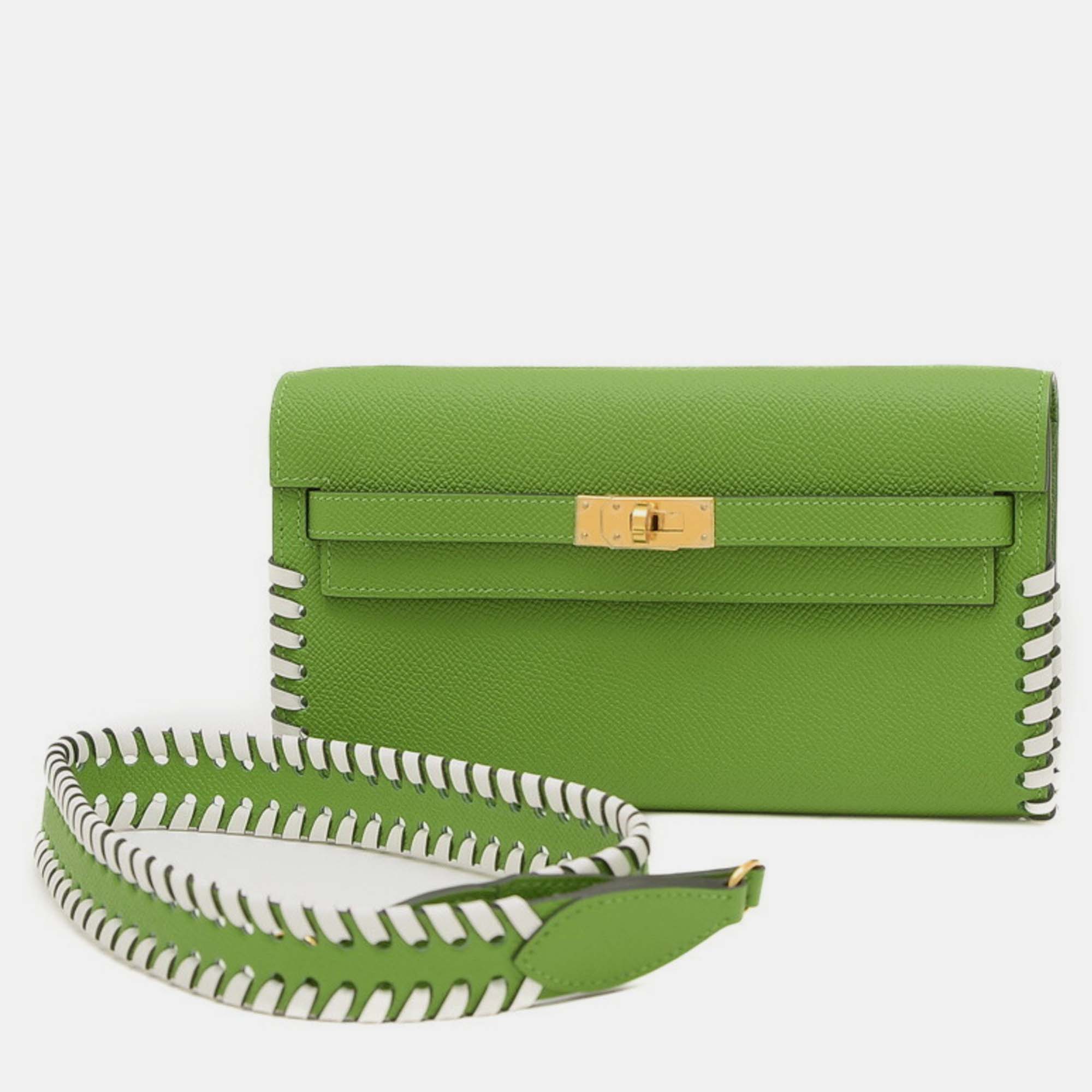 

Hermes Traceage Epsom Vert Yucca Kelly To Go Shoulder Bag, Green