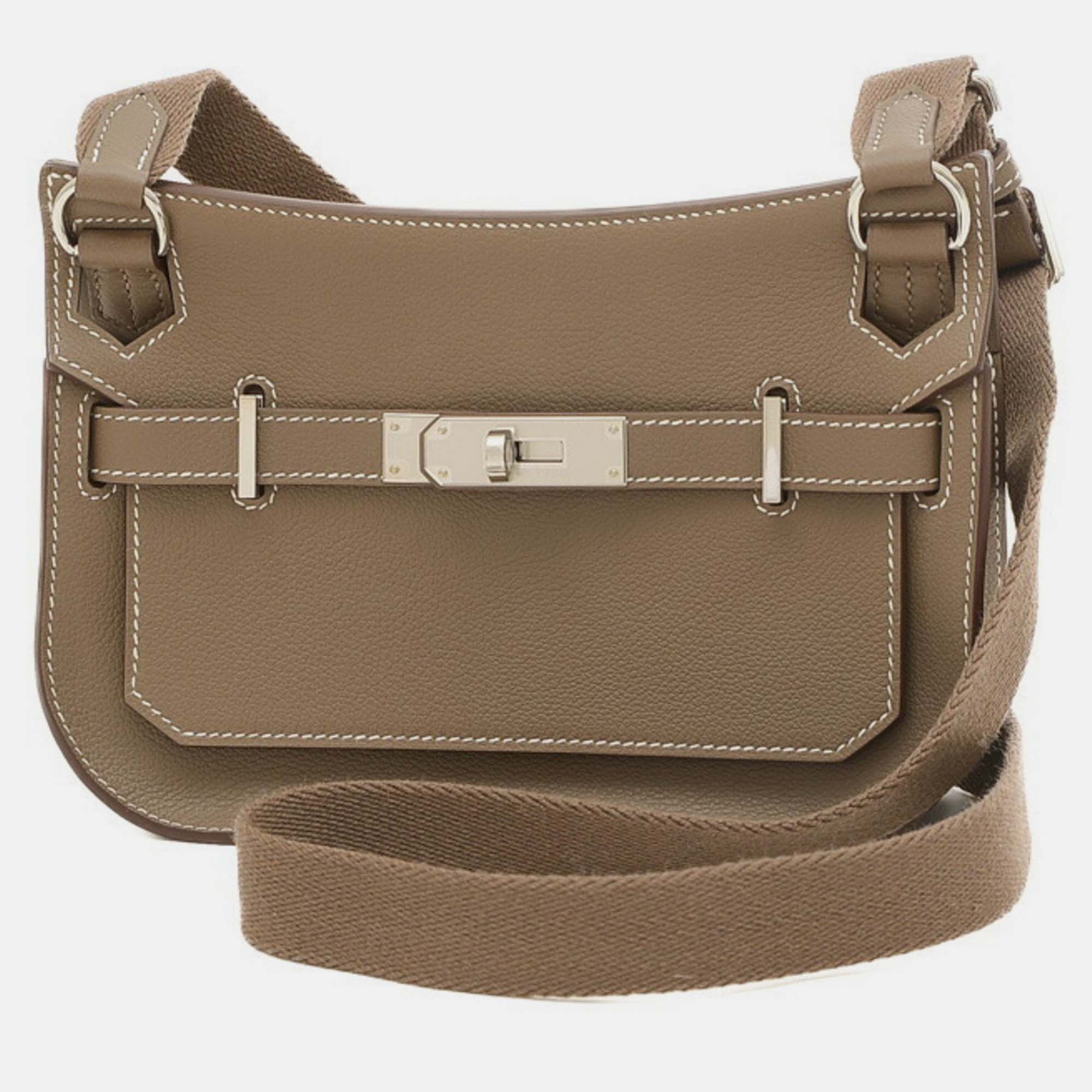 

Hermes Etoupe Evercolor Gypsiere Shoulder Bag, Brown