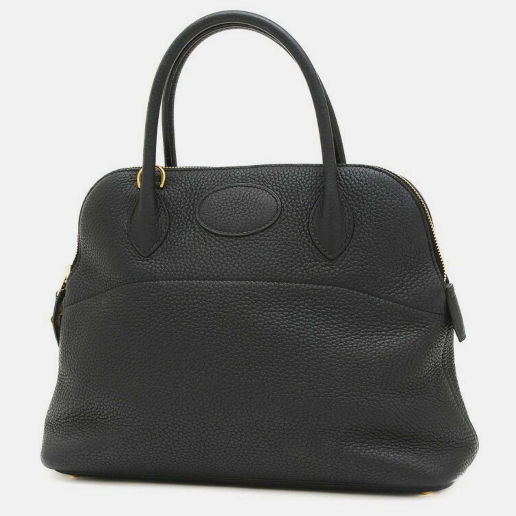 

Hermes Black Taurillon Clemence Bolide 31 Handbag