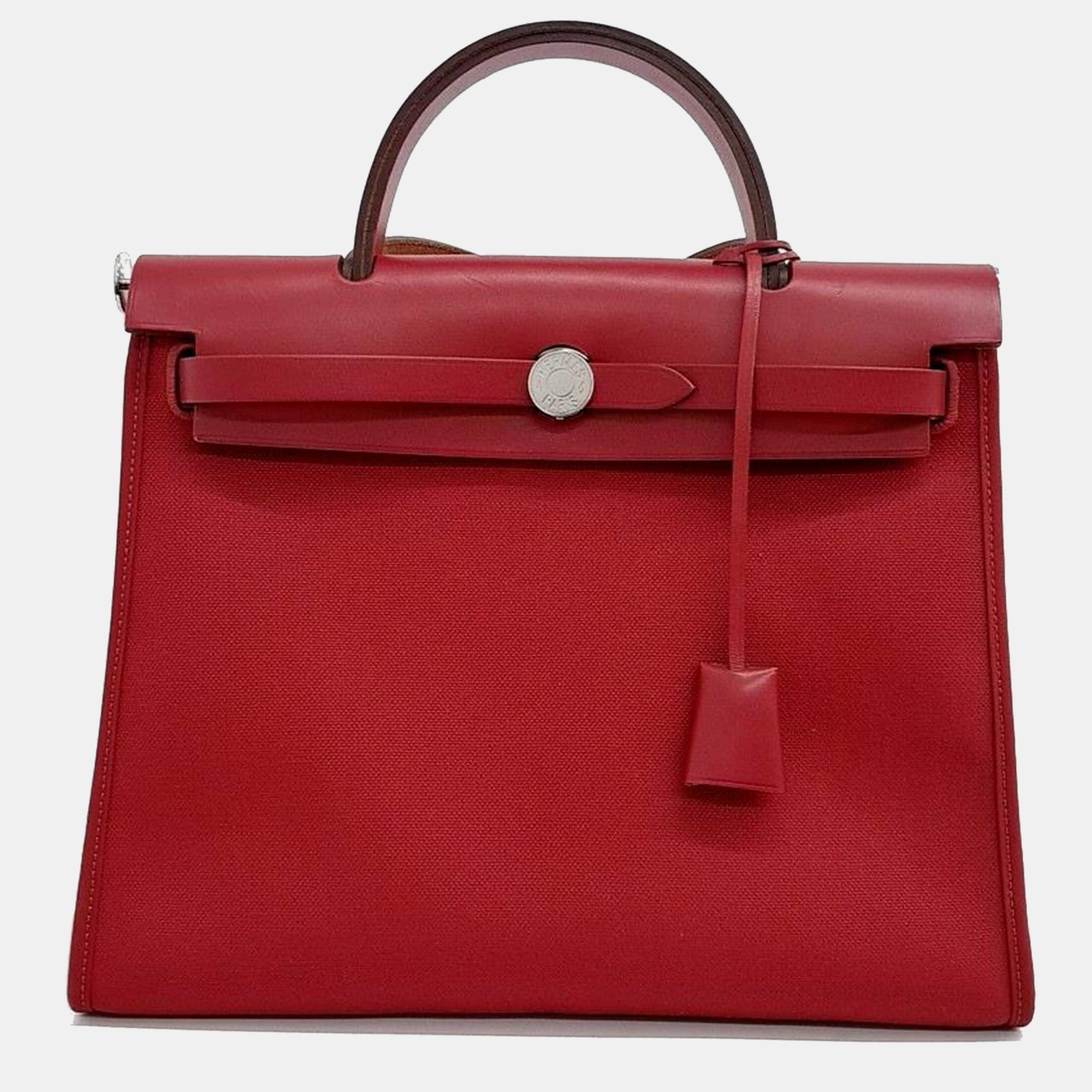 Pre-owned Hermes New Zip Erbag Small Bag In Red