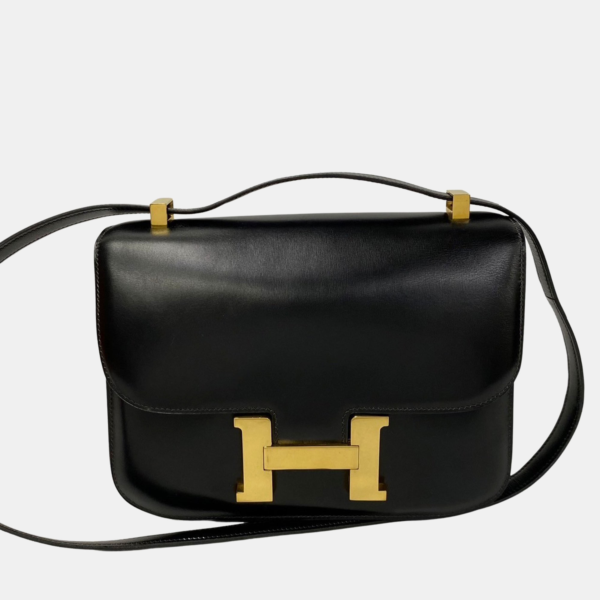 

Hermes Black Leather 23 Box Constance Shoulder Bags