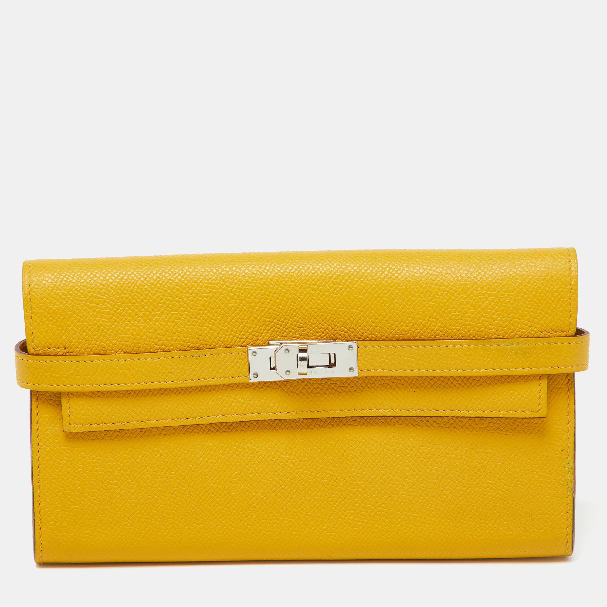 

Hermes Jaune Epsom Leather Kelly Longue Wallet, Yellow