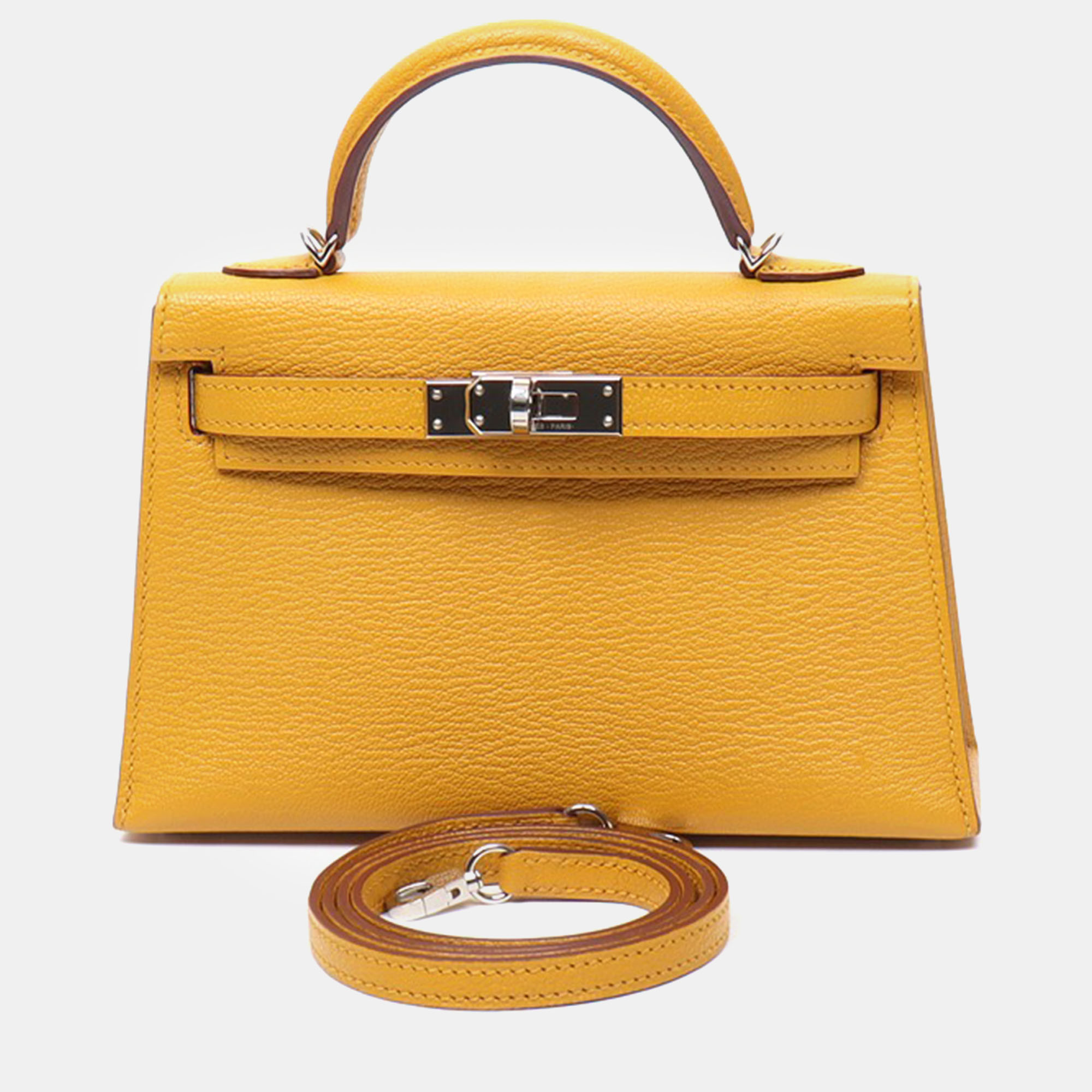 

Hermes Yellow Chevre Leather Mini Kelly Bag